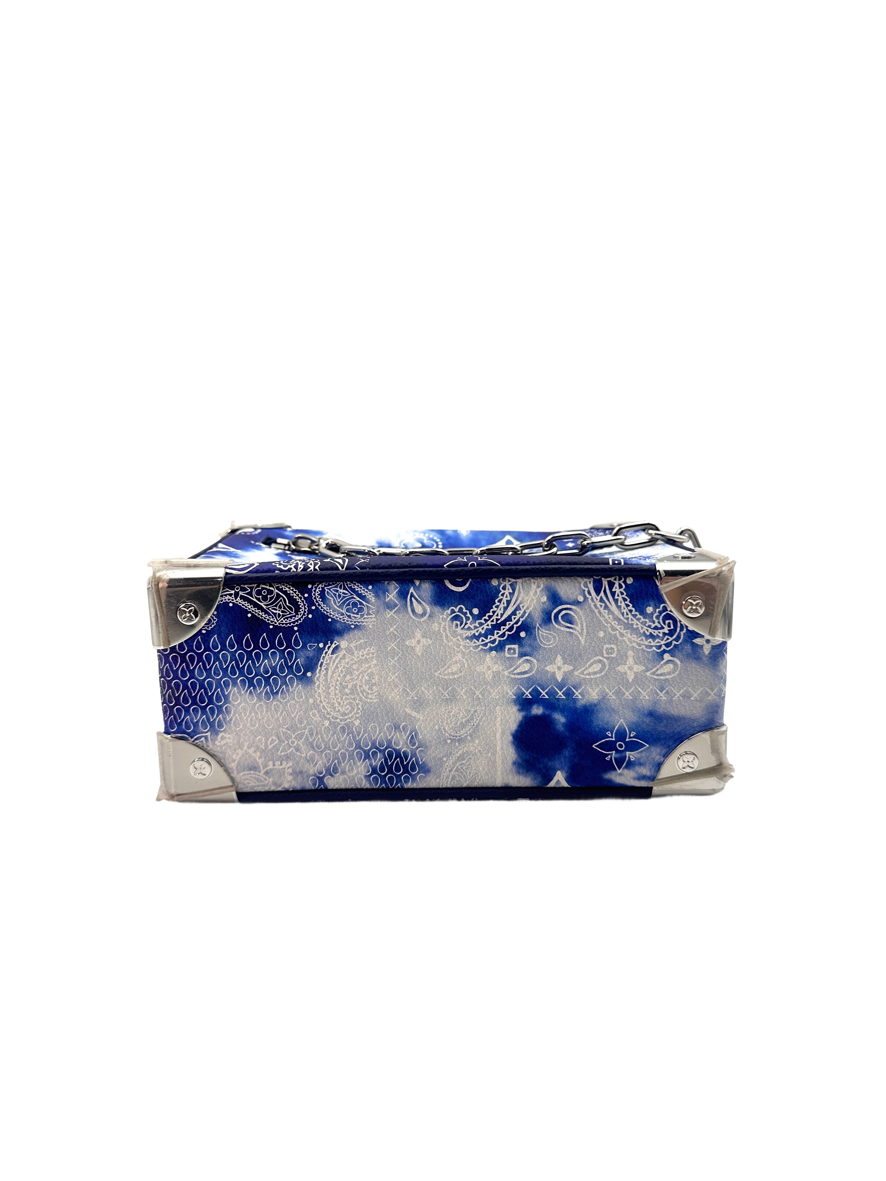 Louis Vuitton Solf Trunk Bandana Blue Monogram Chain Shoulder Bag LV1816