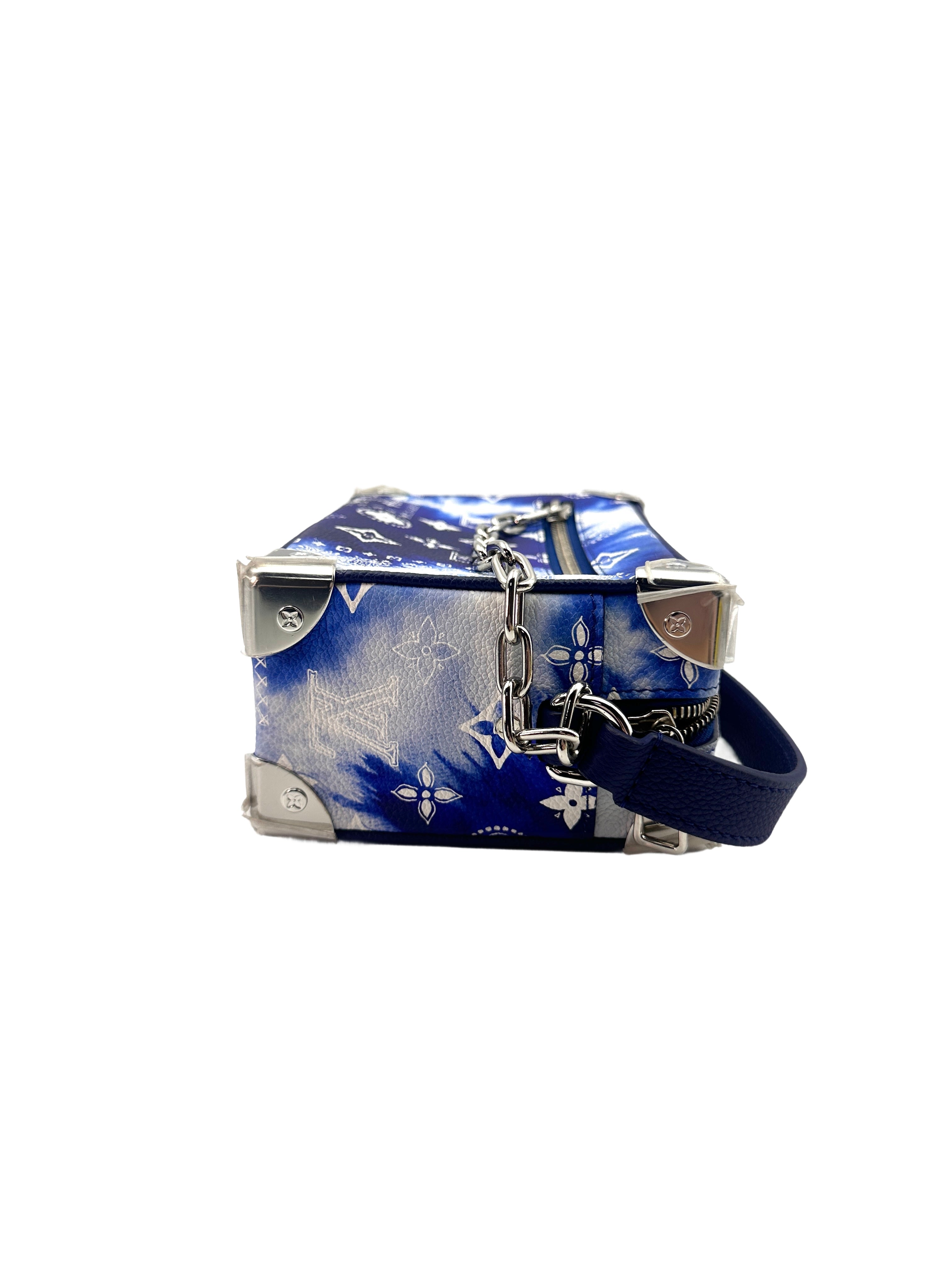 Louis Vuitton Solf Trunk Bandana Blue Monogram Chain Shoulder Bag LV1816
