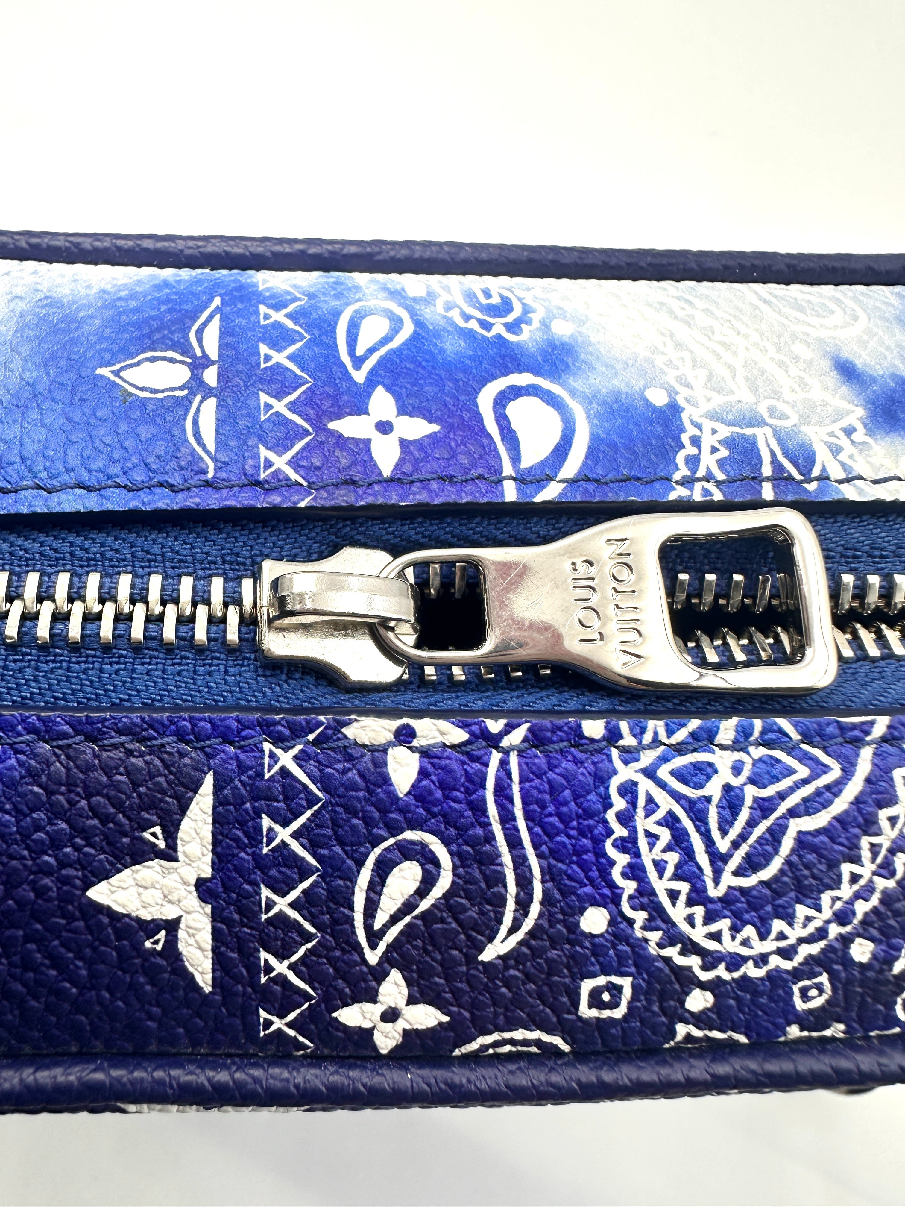 Louis Vuitton Solf Trunk Bandana Blue Monogram Chain Shoulder Bag LV1816