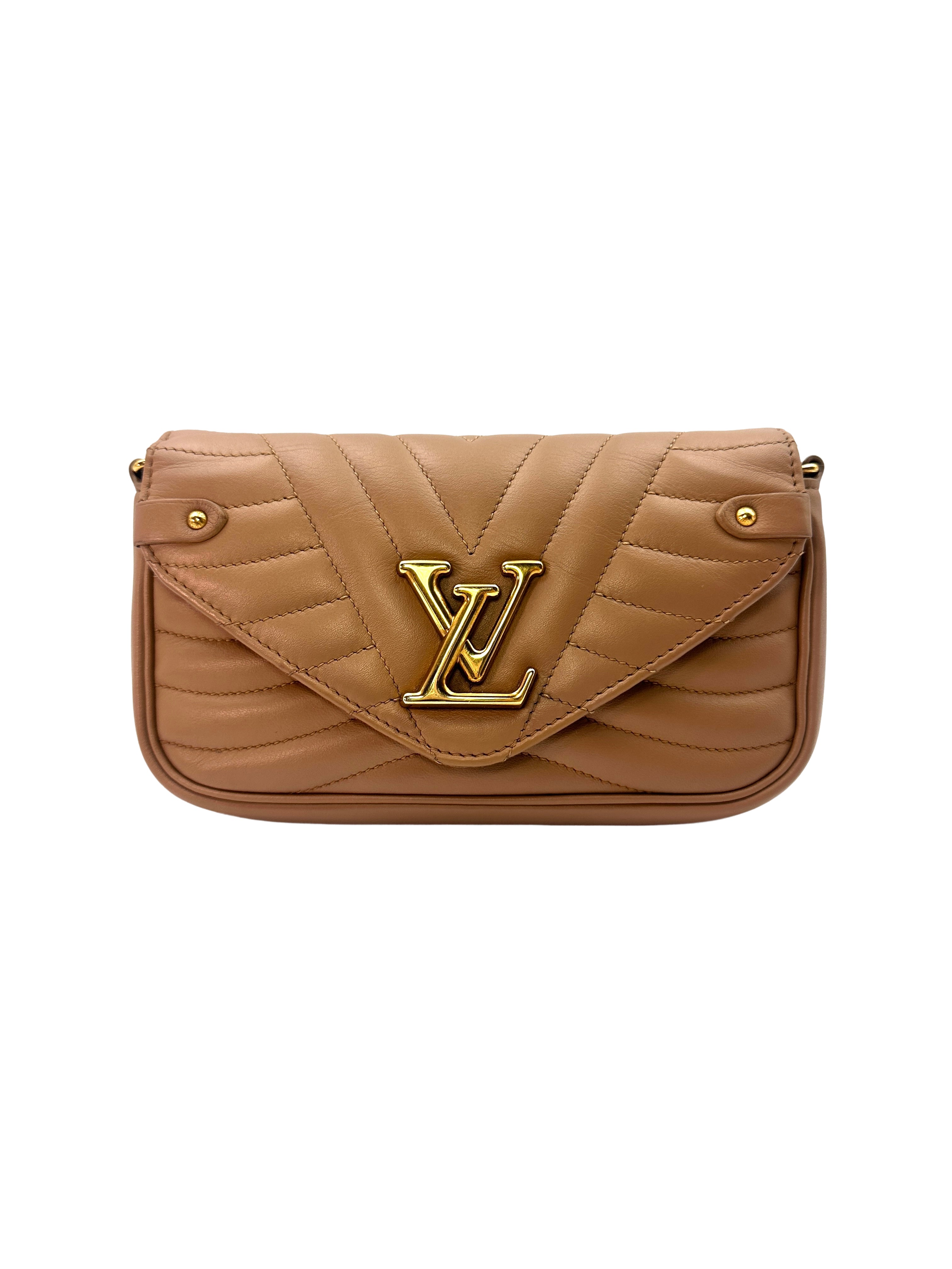 Louis Vuitton New Wave Yellow Chevron Leather Shoulder Bag With Gold Hardware LV1819
