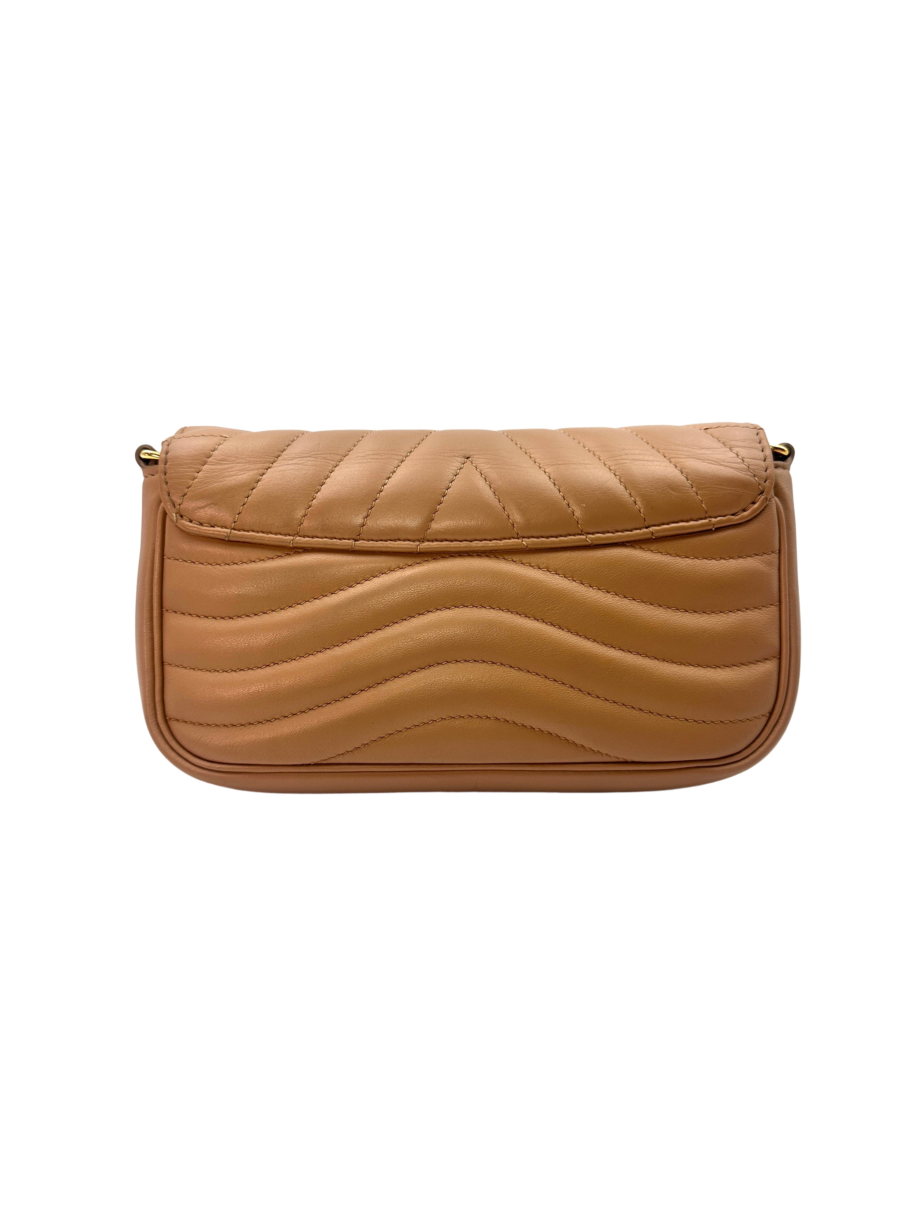 Louis Vuitton New Wave Yellow Chevron Leather Shoulder Bag With Gold Hardware LV1819