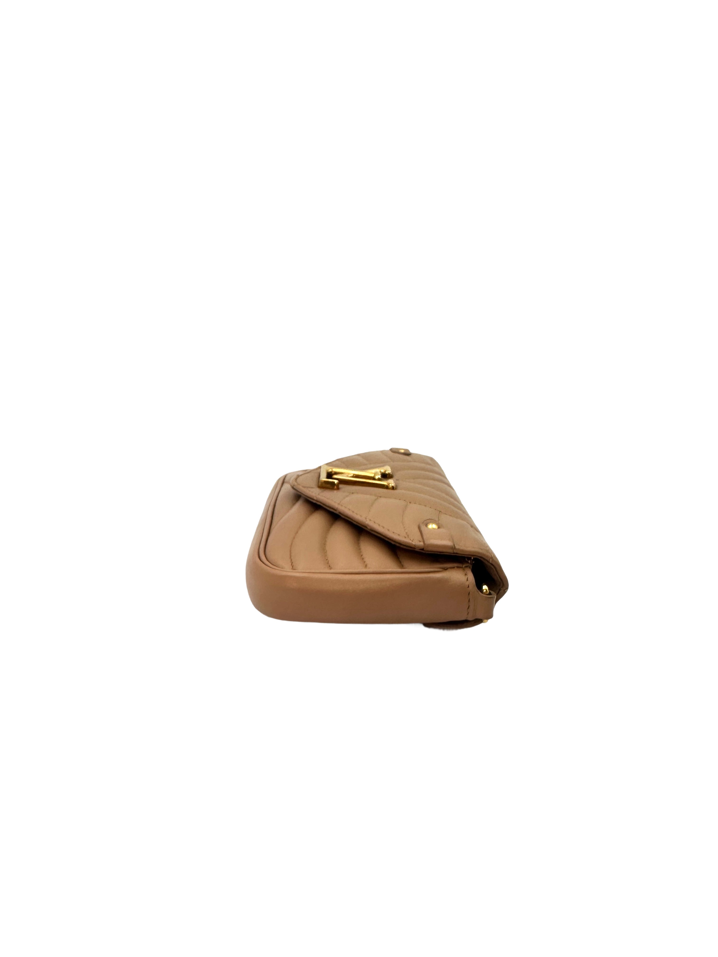 Louis Vuitton New Wave Yellow Chevron Leather Shoulder Bag With Gold Hardware LV1819