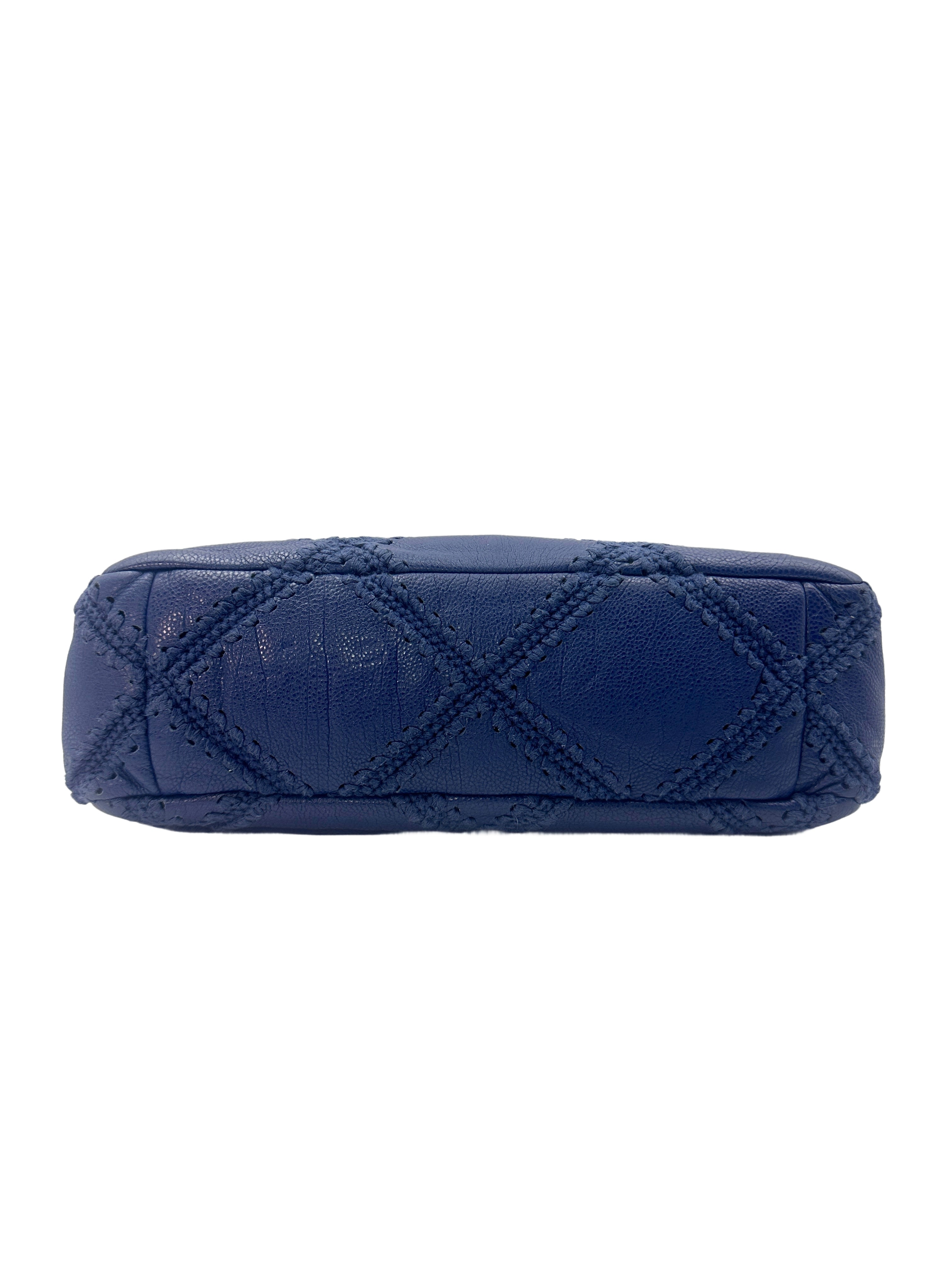 Chanel 19 Blue Crochet Quilted Calfskin Flap Bag With Gold Hardware(31***63) CC1326