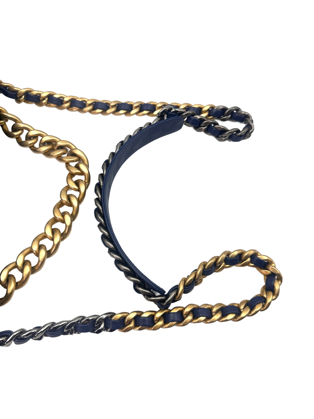 Chanel 19 Blue Crochet Quilted Calfskin Flap Bag With Gold Hardware(31***63) CC1326