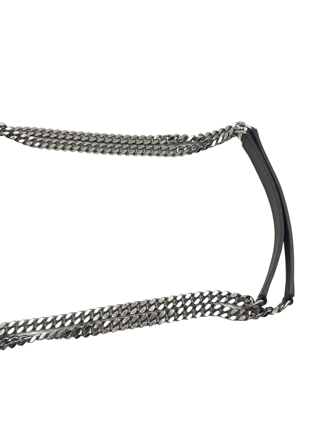 Saint Laurent Envelope Black Chevron Quilted Calfskin Medium Size Chain Shoulder Bag With Silver Logo SL156