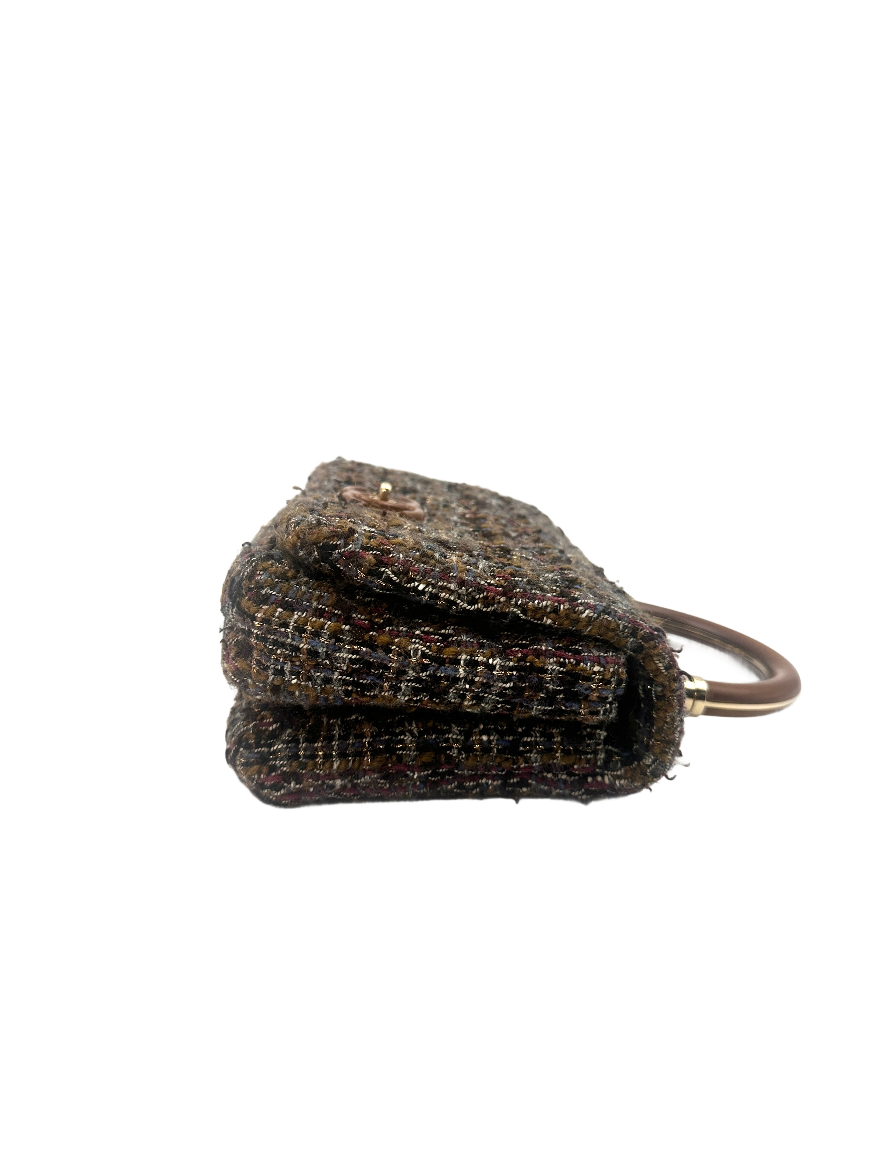 Chanel Knock On Wood Multicolor Tweed Sculptural Wood Top Handle Crossbody Bag(26***78) CC1330