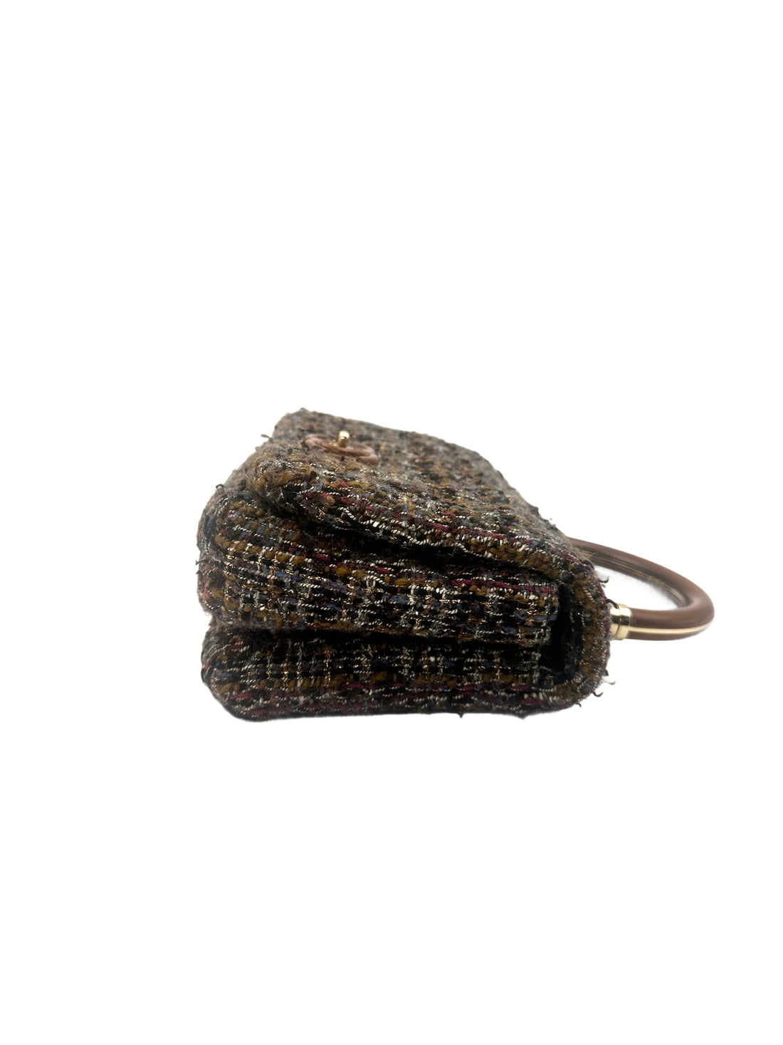 Chanel Knock On Wood Multicolor Tweed Sculptural Wood Top Handle Crossbody Bag(26***78) CC1330