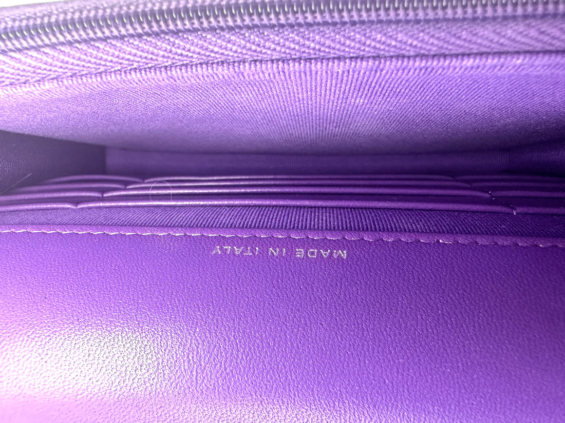 Chanel Classic Purple Quilted Leather Wallet On Chain Shoulder Bag(X6***18) CC1328
