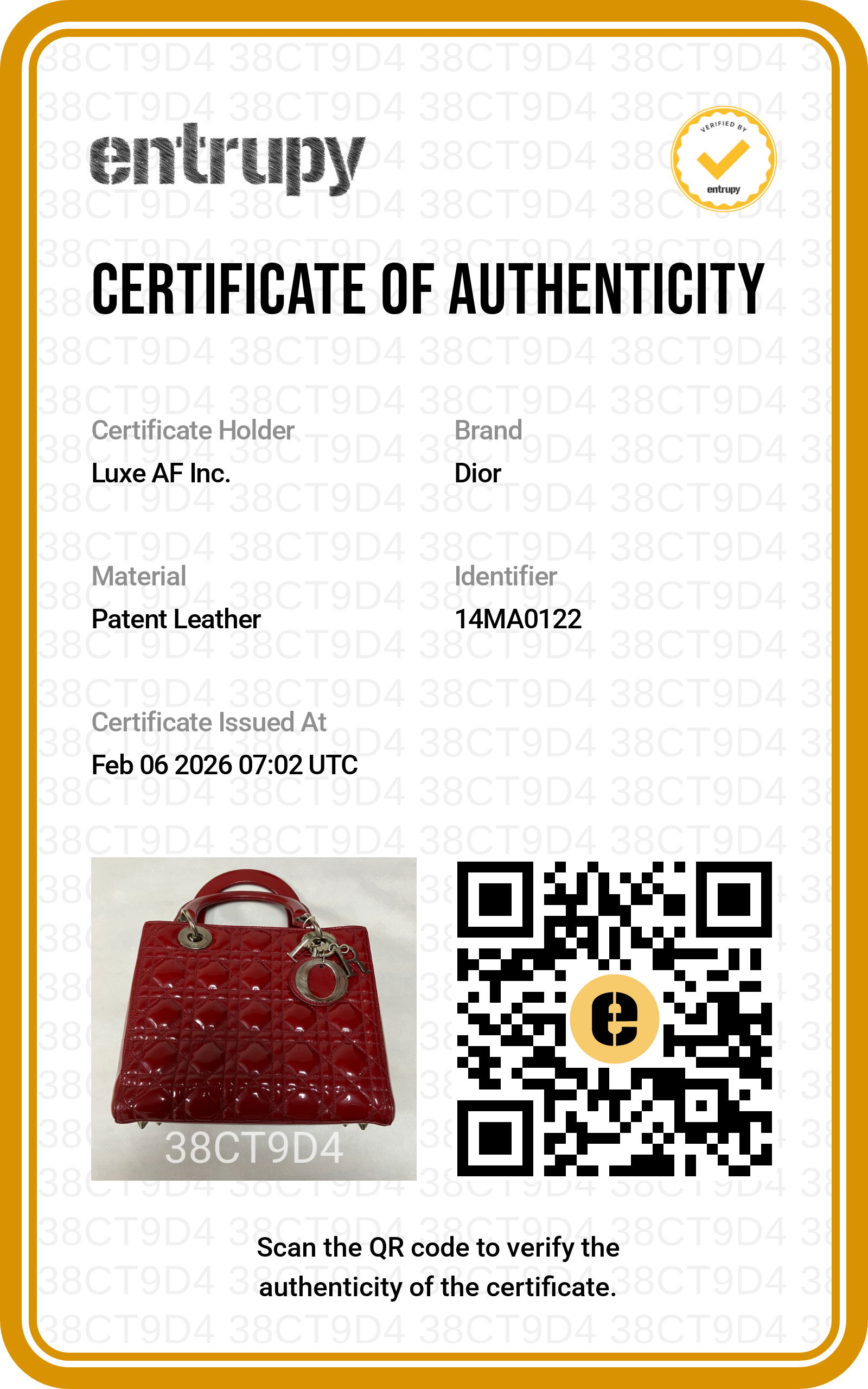 Christian Dior Lady Dior Red Patent Cannage Leather Handle Bag With Silver Charms DR460