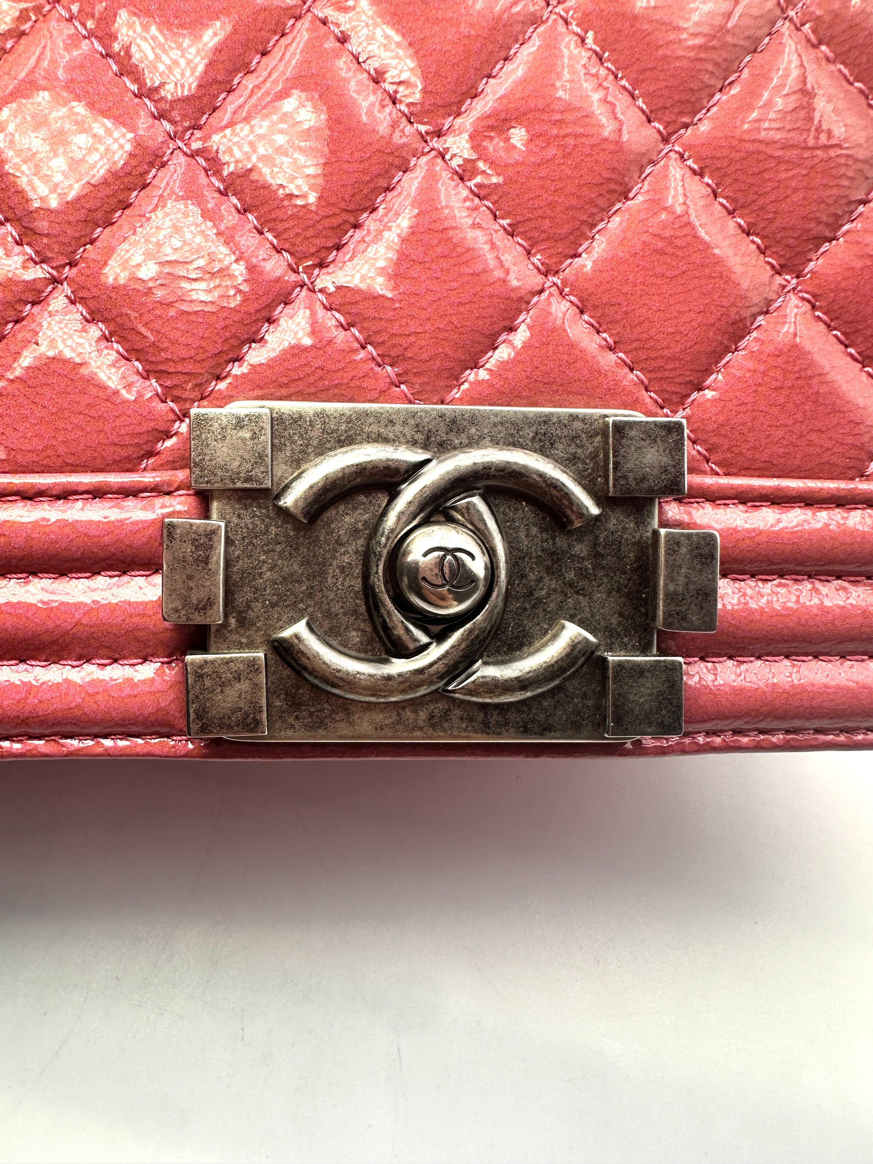 Chanel LeBoy Pink Quilted Leather Small Size Flap Bag With Silver Buckle(19***46) CC1341