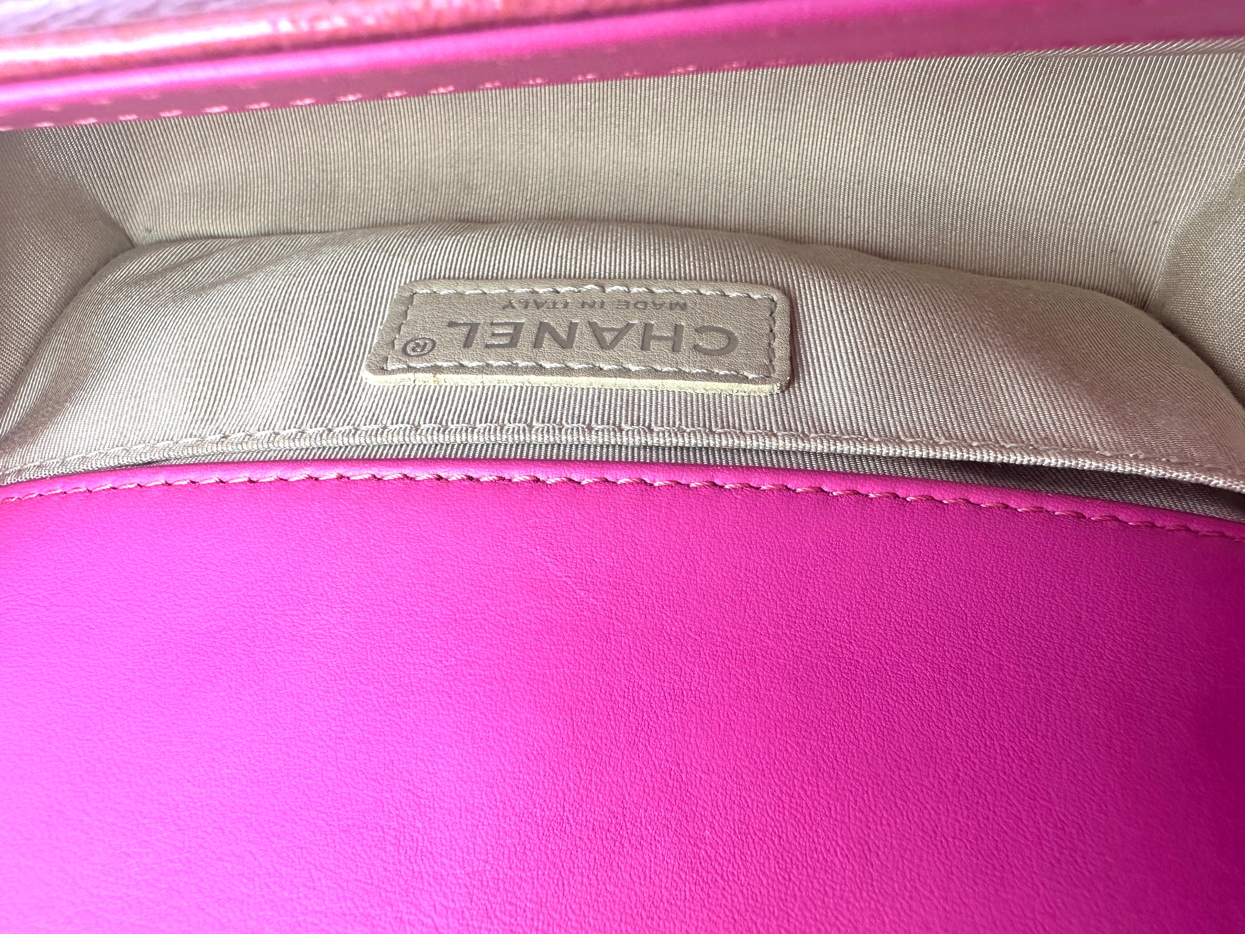 Chanel LeBoy Pink Quilted Leather Small Size Flap Bag With Silver Buckle(19***46) CC1341