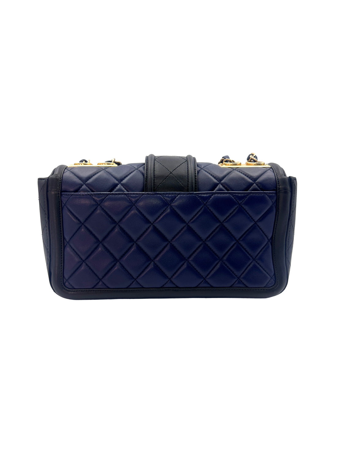 Chanel Classic Flap Elegant Navy Blue/Black Caviar Lambskin Chain Flap Bag With Gold Buckle(20***60) CC1343