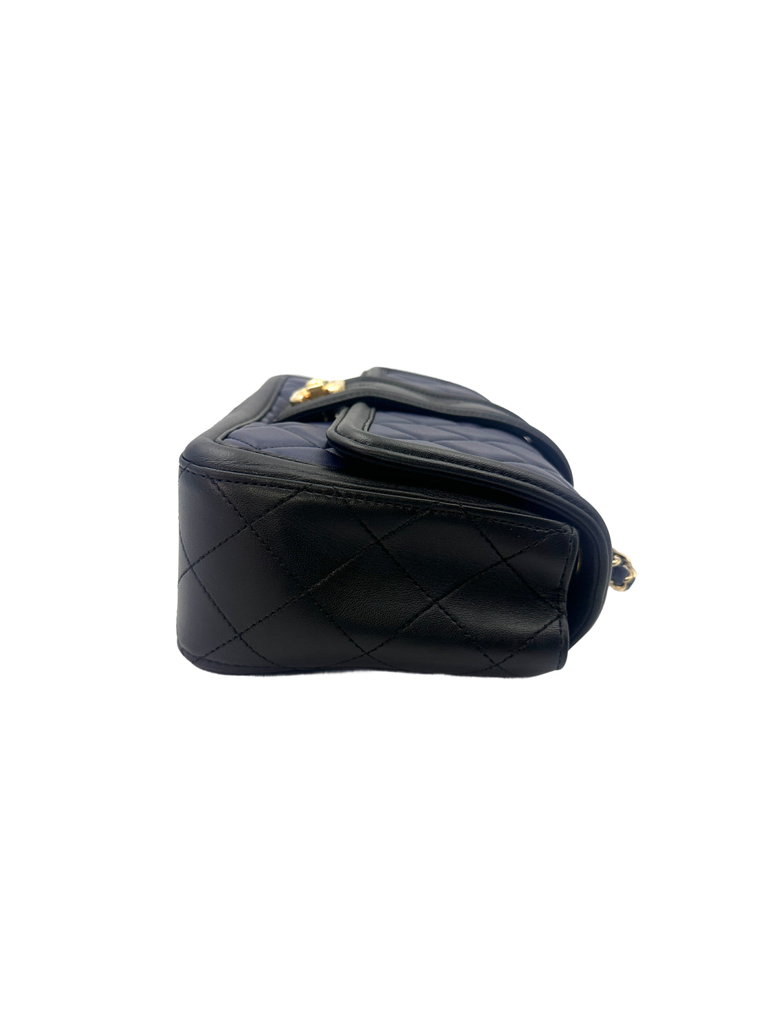 Chanel Classic Flap Elegant Navy Blue/Black Caviar Lambskin Chain Flap Bag With Gold Buckle(20***60) CC1343