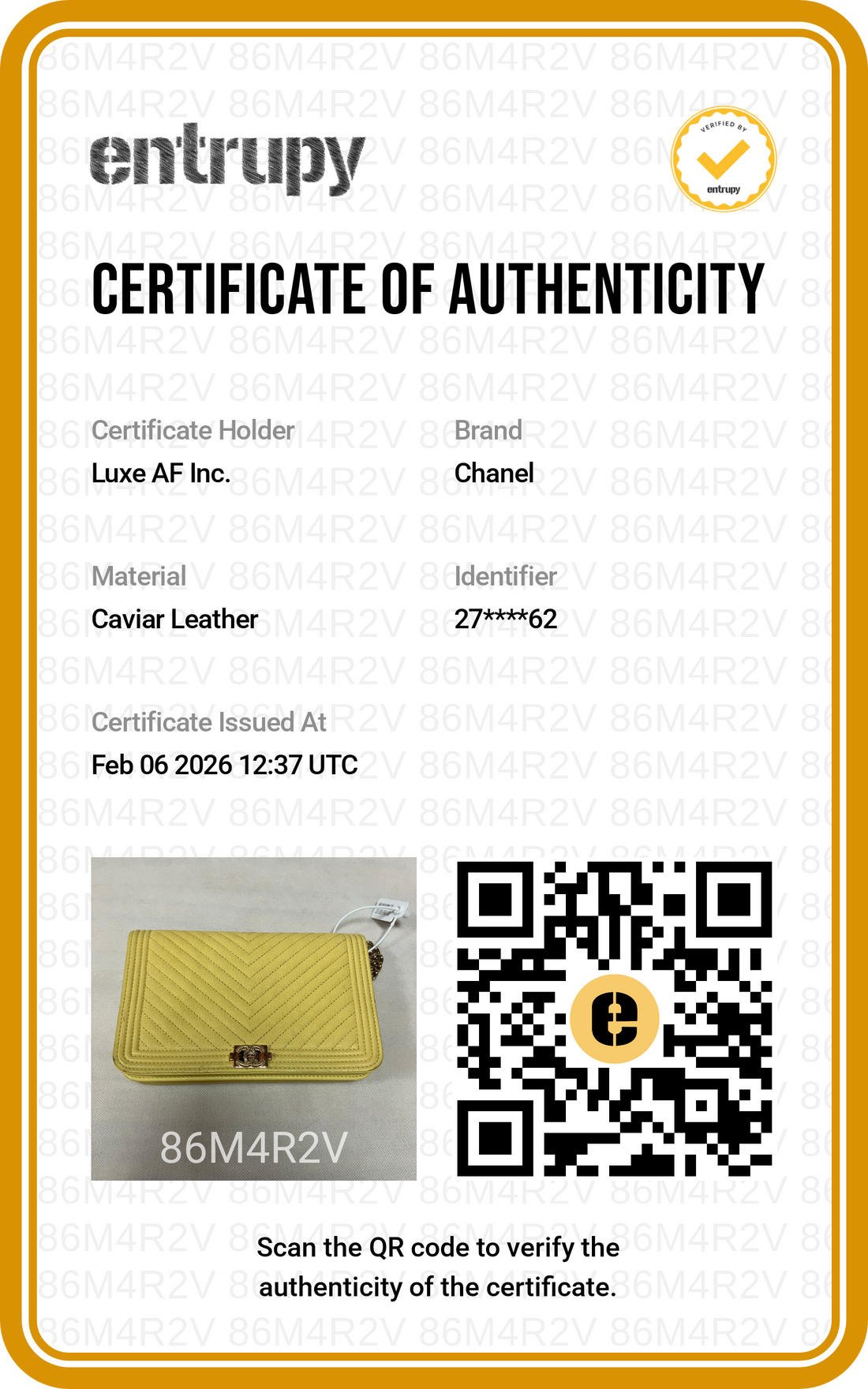 Chanel LeBoy Yellow Chevron Quilted Leather Wallet On Chain With Gold Buckle(27***62) CC1400