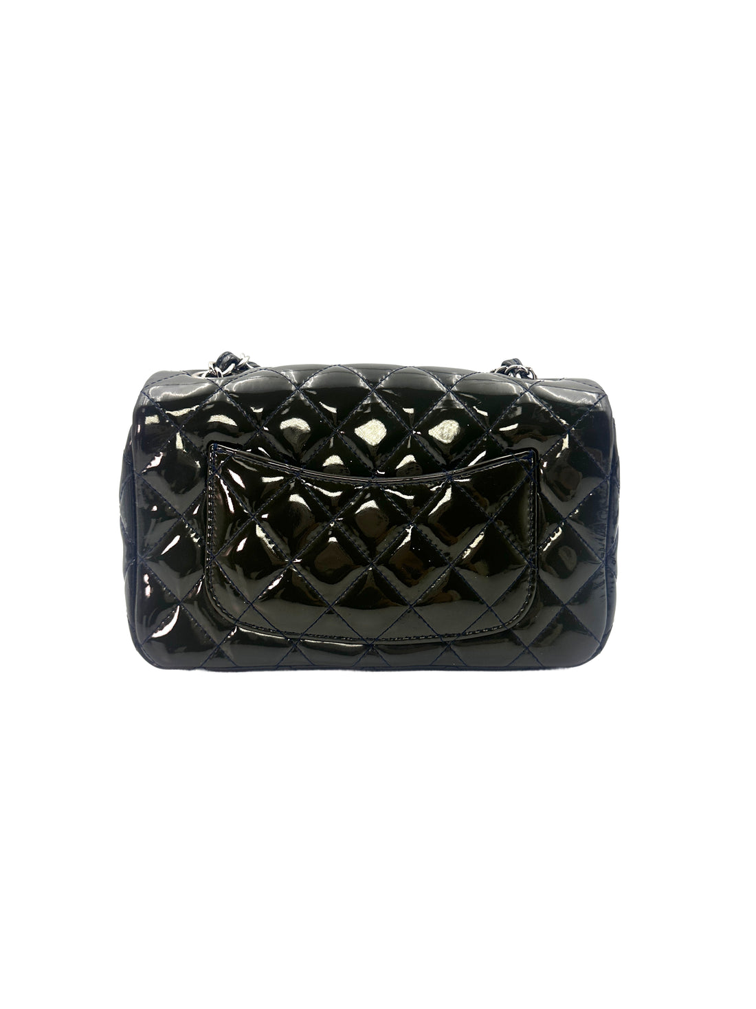 Chanel Classic Flap Green Quilted Patent Leather Chain Flap Bag With Siilver Buckle(20***39) CC1347