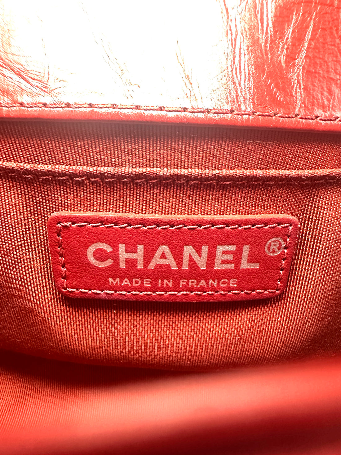 Chanel LeBoy Red Chevron Leather Small Size Flap Bag With Silver Buckle(24***82) CC1351