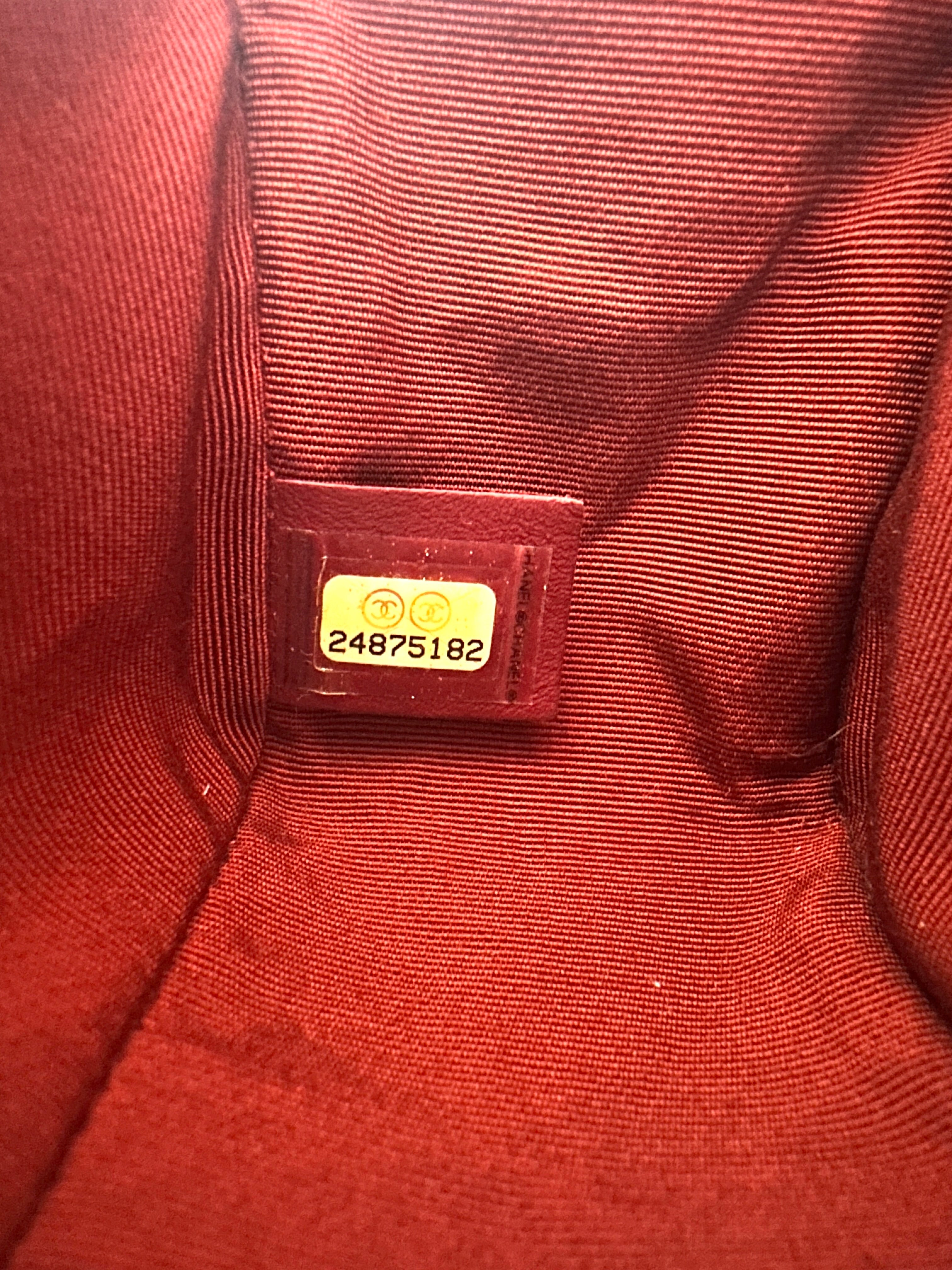 Chanel LeBoy Red Chevron Leather Small Size Flap Bag With Silver Buckle(24***82) CC1351