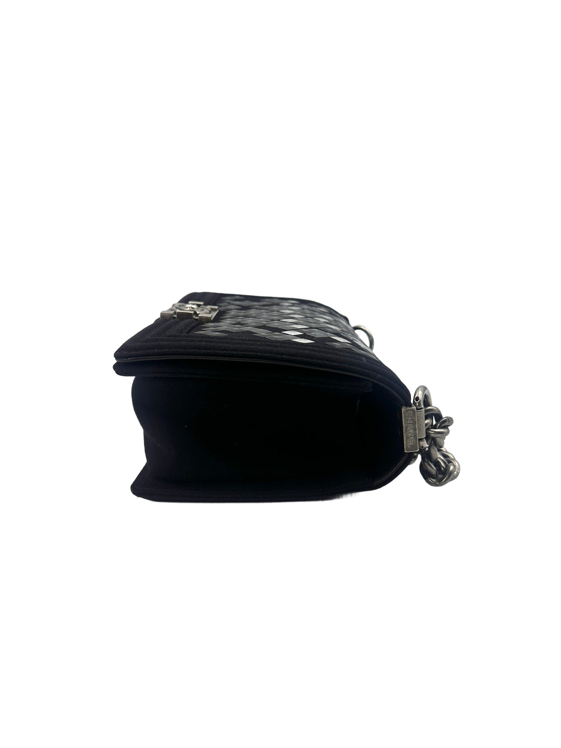 Chanel LeBoy Paris-Hamburg Metiers d'Art Mosaic Black/Sliver Embroidered Wool Medium Size Flap Bag(26***48) CC1354