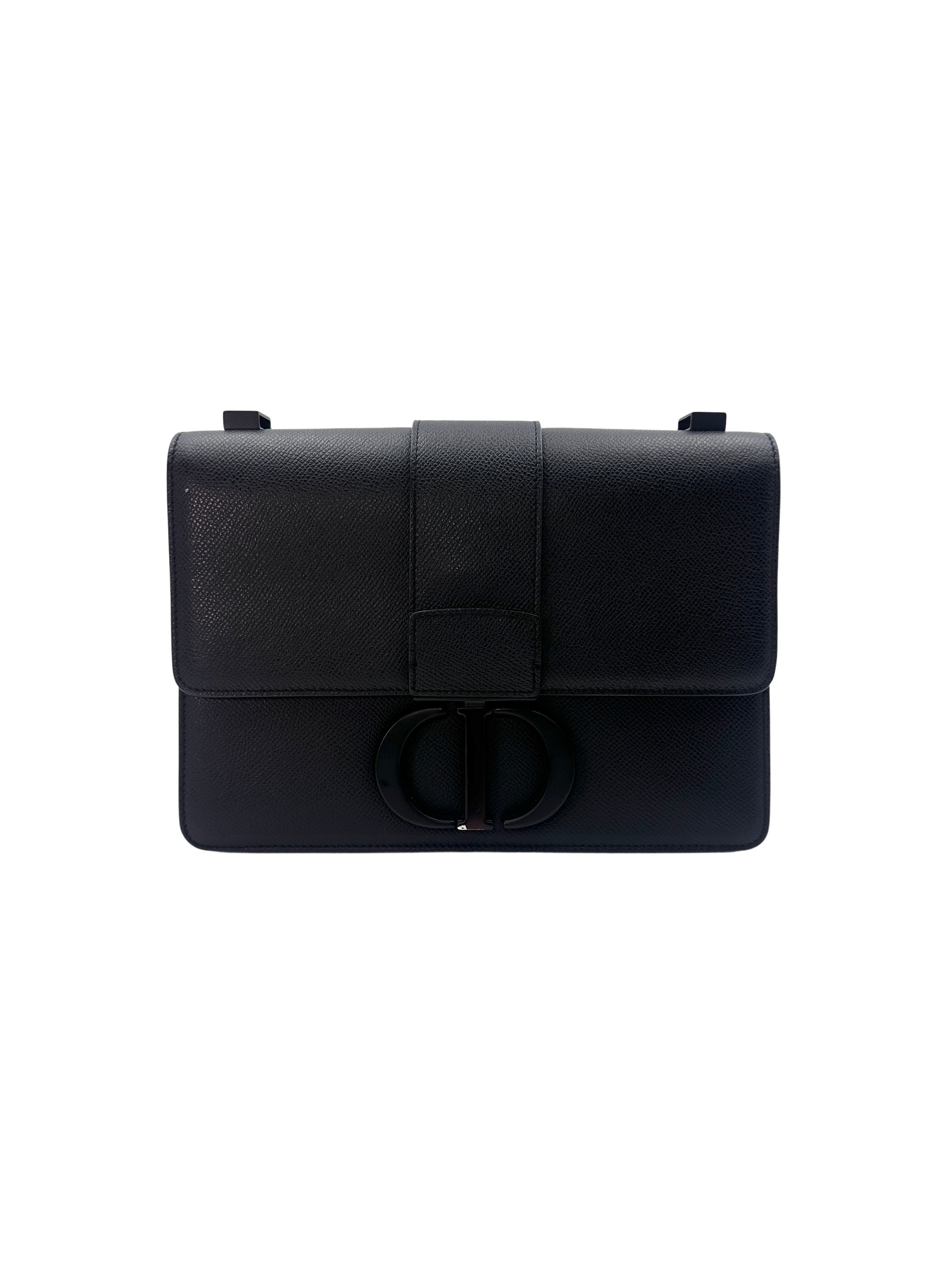 Christian Dior 30 Montaigne Black Calfskin Flap Bag DR463
