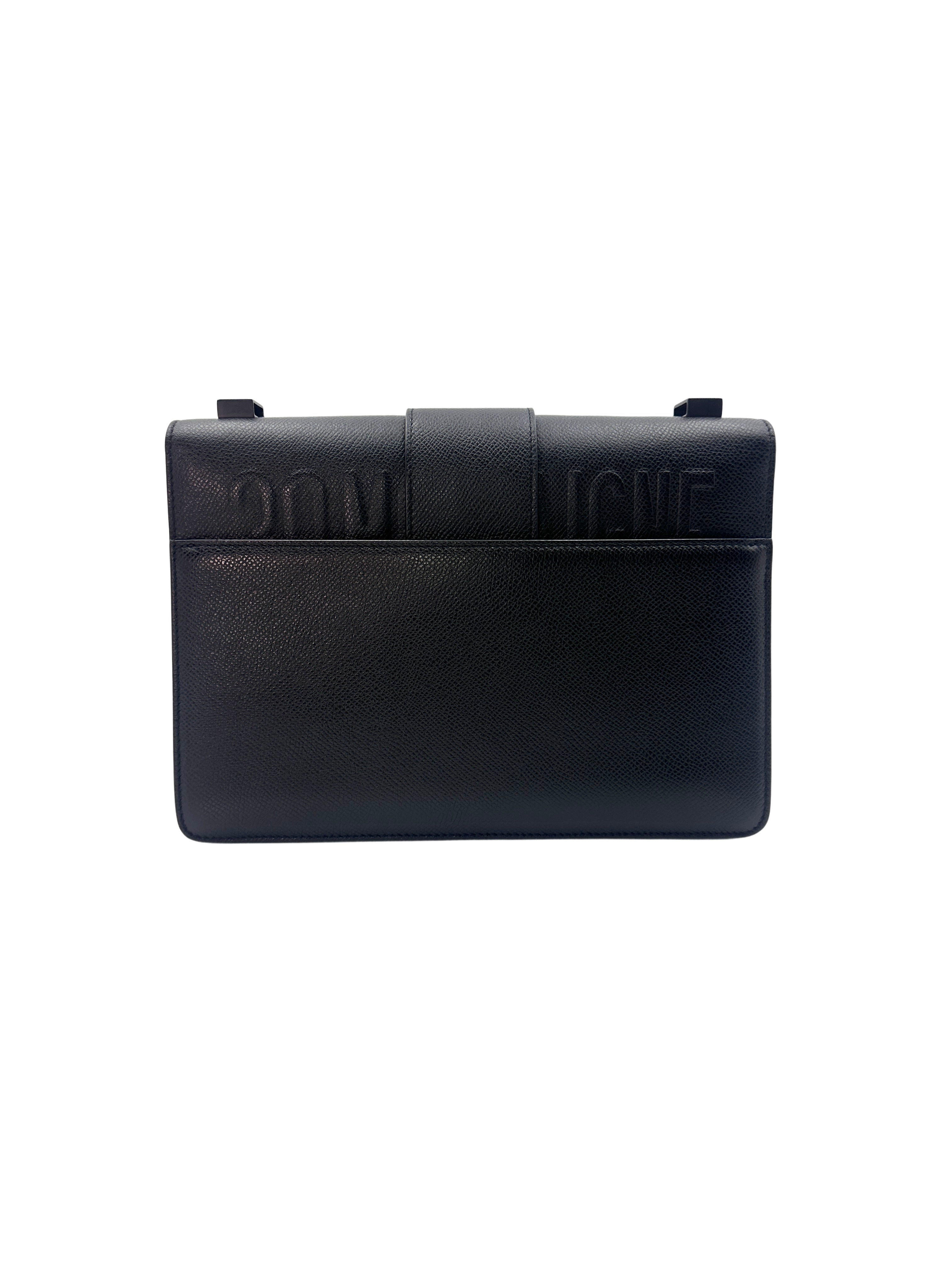 Christian Dior 30 Montaigne Black Calfskin Flap Bag DR463
