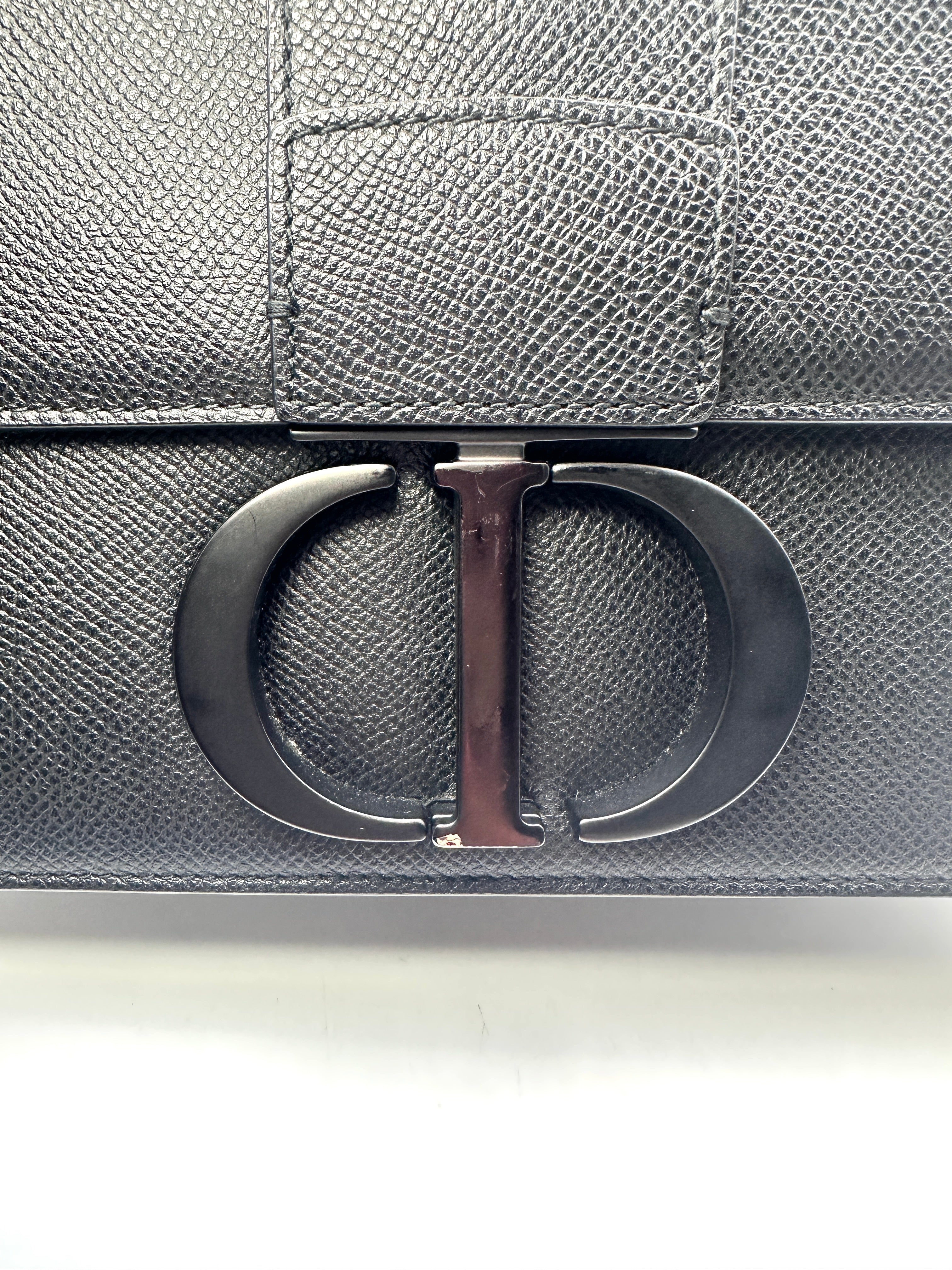 Christian Dior 30 Montaigne Black Calfskin Flap Bag DR463