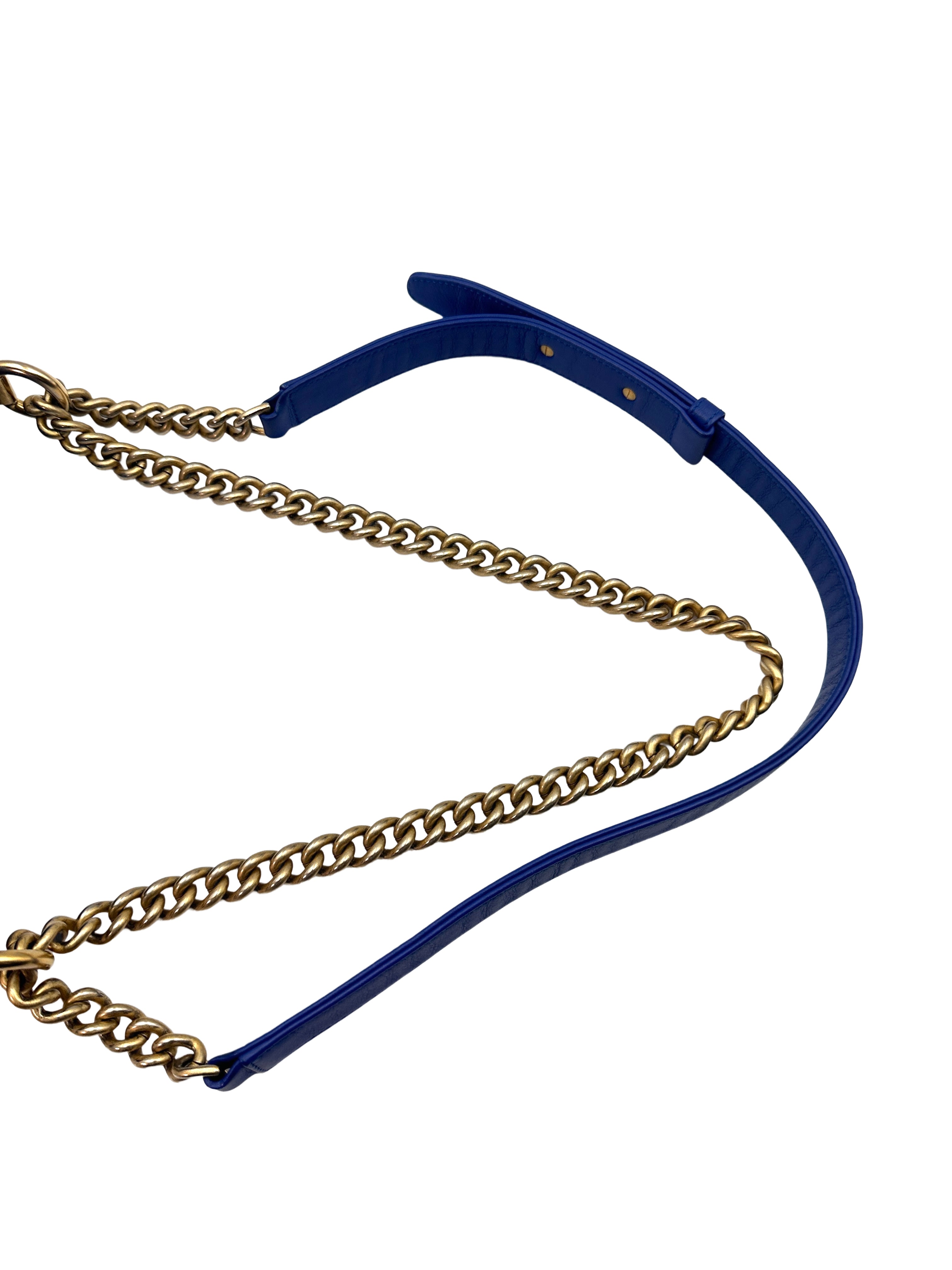 Chanel North South LeBoy Blue Quilted Leather Large Size Shoulder Bag With Gold Buckle(26***96) C1349