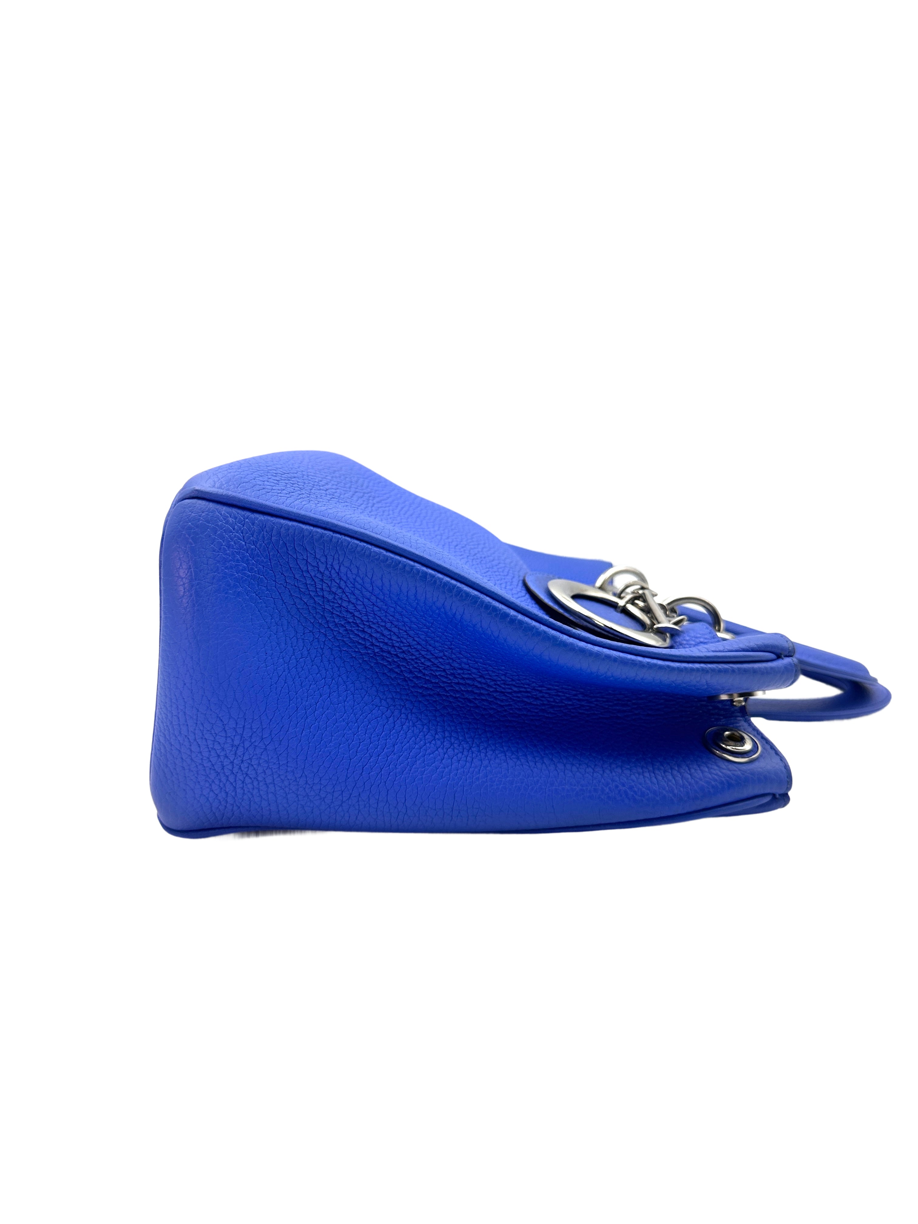 Christian Dior Diorissimo Blue Calfskin Handle Bag With Pouch DR464