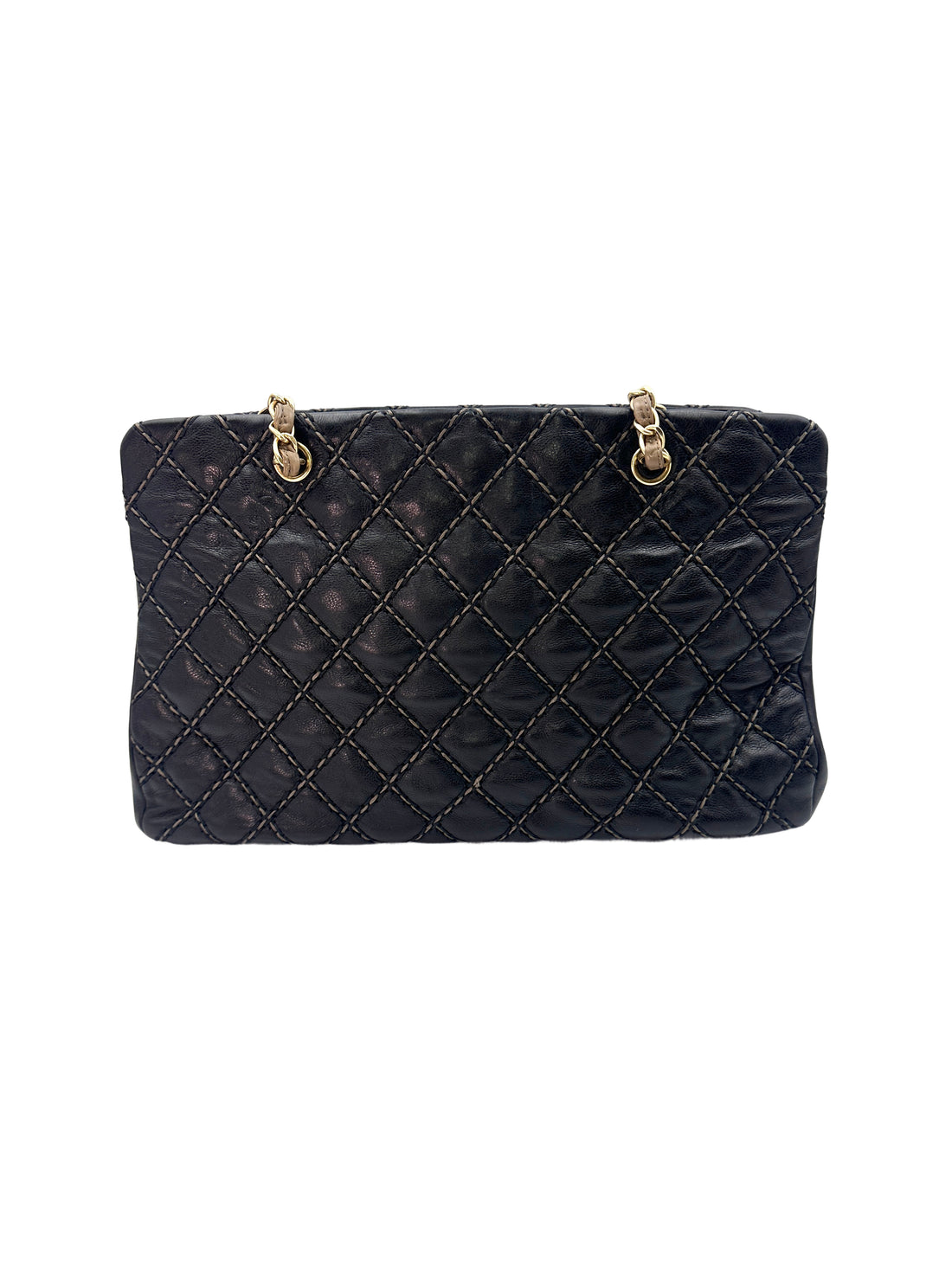 Chanel Black Quilted Leather Chic Stitch Tote Chain Shoulder Bag(19***70) CC1363