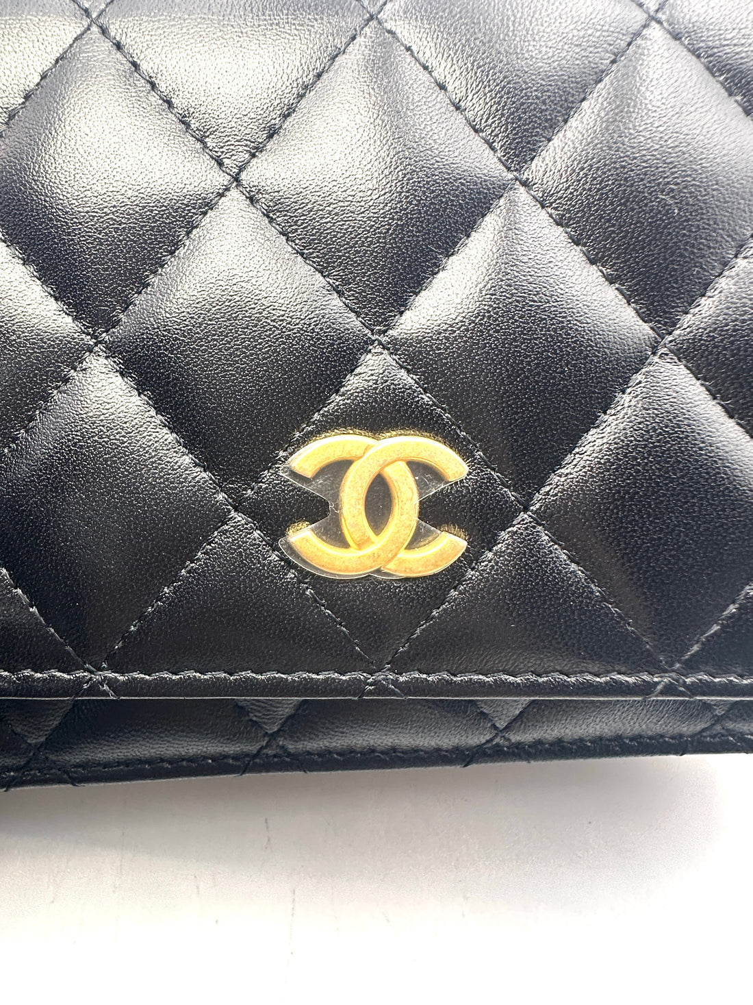 Chanel Black Quilted Leather Wallet On Chain With Gold Buckle(30***44) CC1357