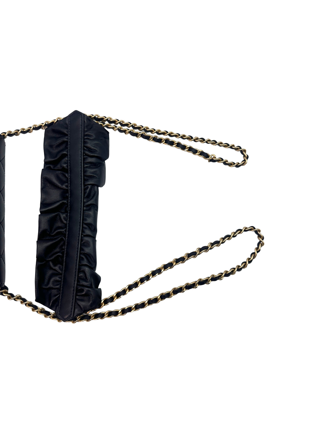 Chanel Black Quilted Leather Wallet On Chain With Gold Buckle(30***44) CC1357