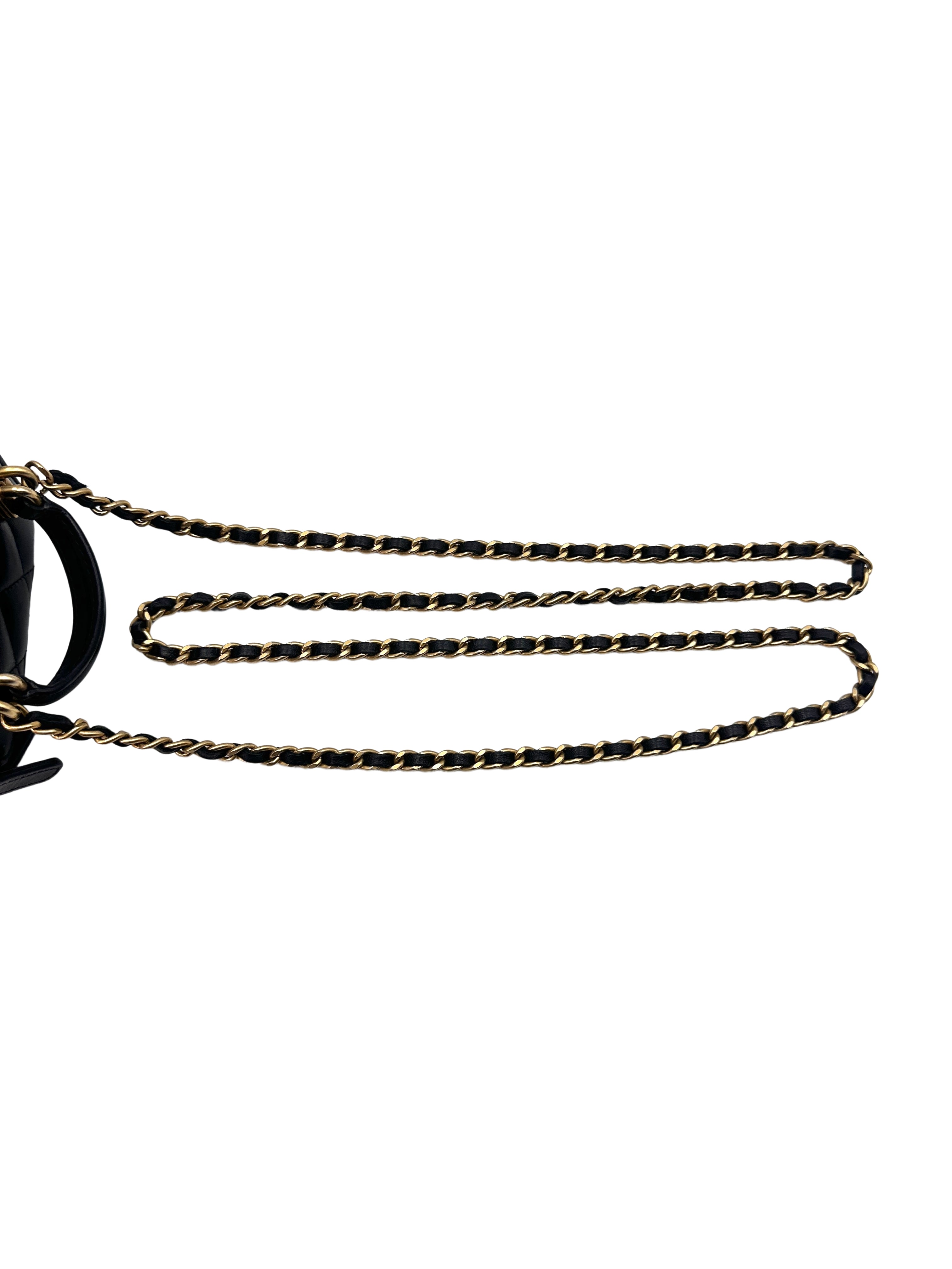 Chanel Black Quilted Leather Mini Top Handle Vanity Case With Gold Hardware(31***36) CC1355