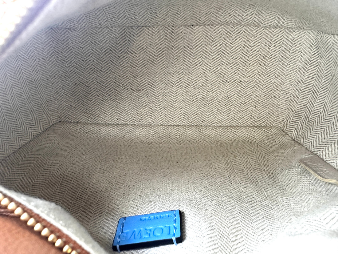 Loewe Puzzle Brown/Blue Leather Mini Shoulder Bag LW70