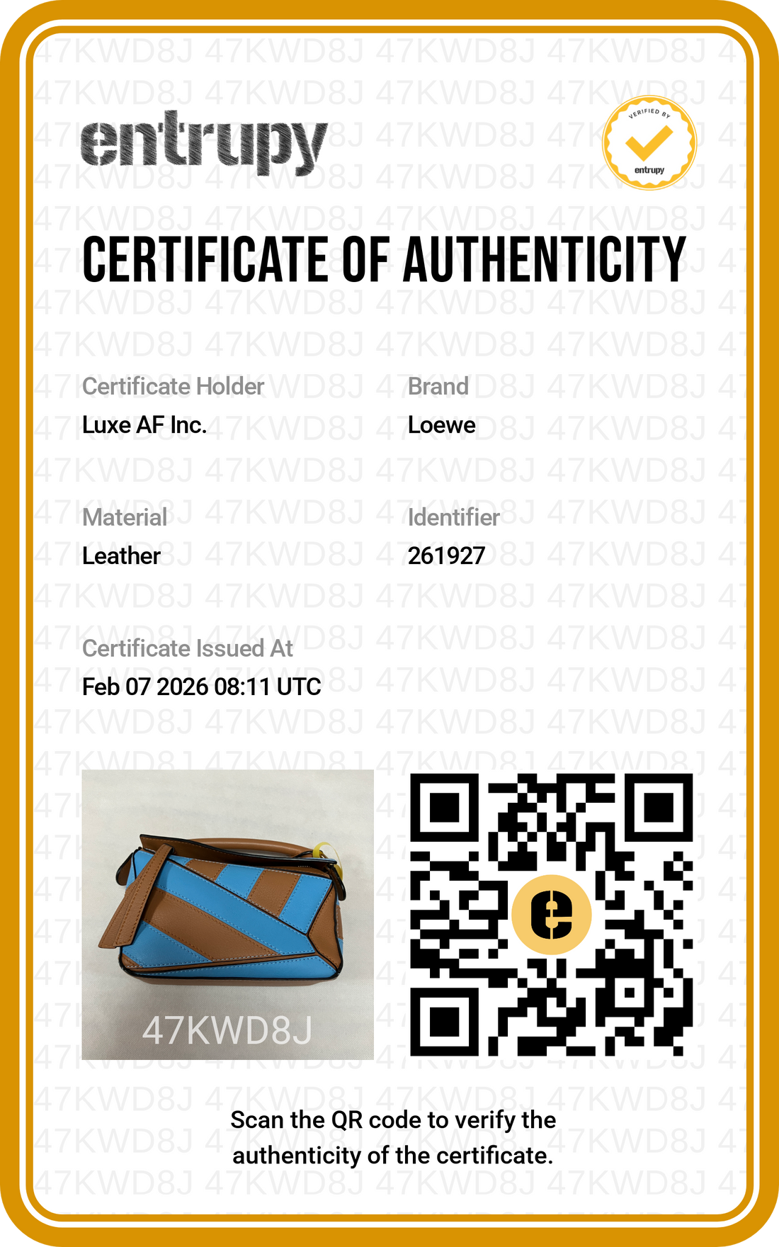 Loewe Puzzle Brown/Blue Leather Mini Shoulder Bag LW70