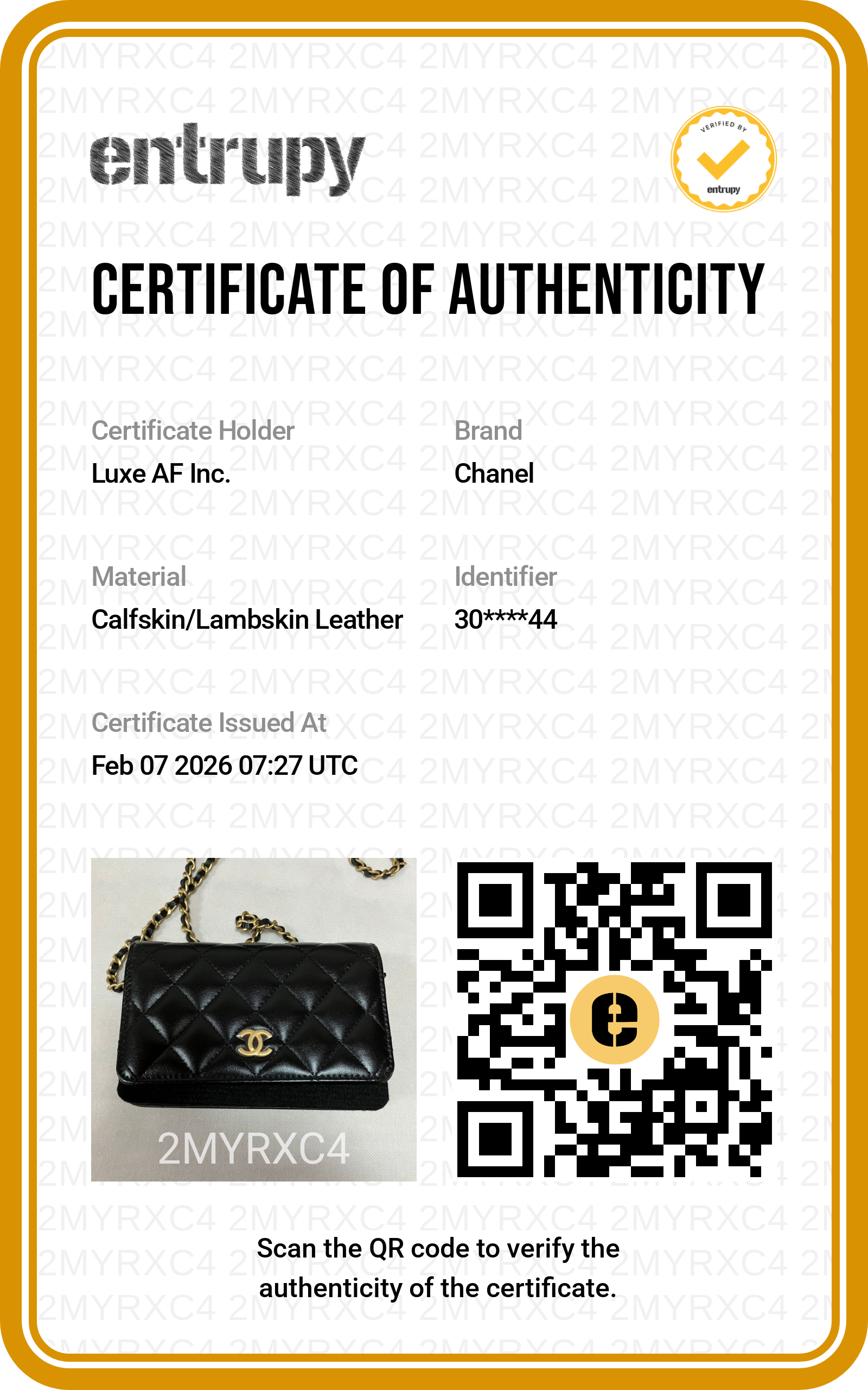 Chanel Black Quilted Leather Wallet On Chain With Gold Buckle(30***44) CC1357