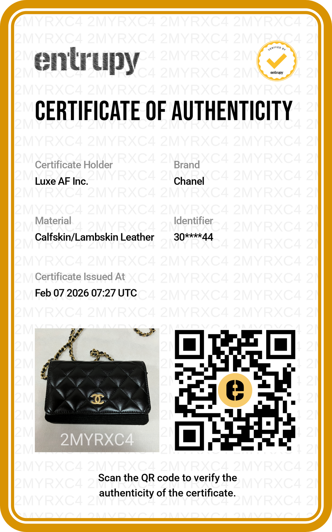 Chanel Black Quilted Leather Wallet On Chain With Gold Buckle(30***44) CC1357