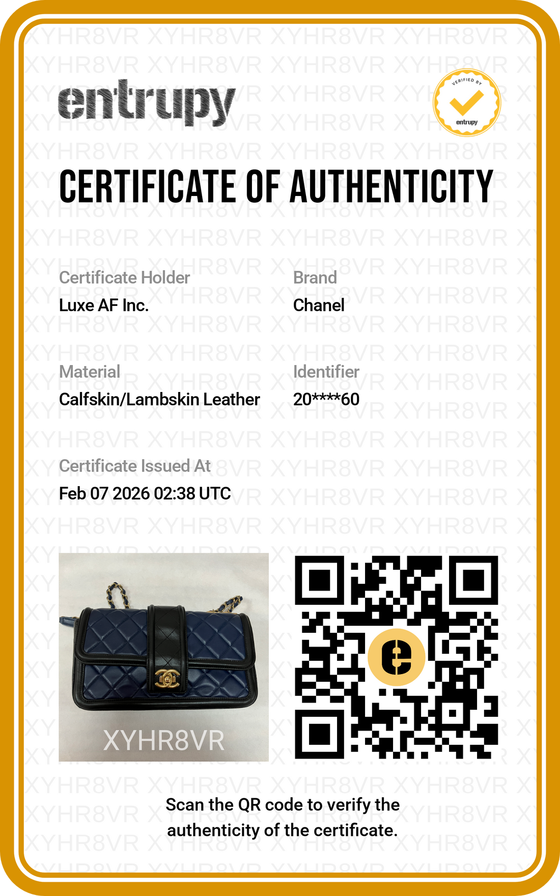 Chanel Classic Flap Elegant Navy Blue/Black Caviar Lambskin Chain Flap Bag With Gold Buckle(20***60) CC1343