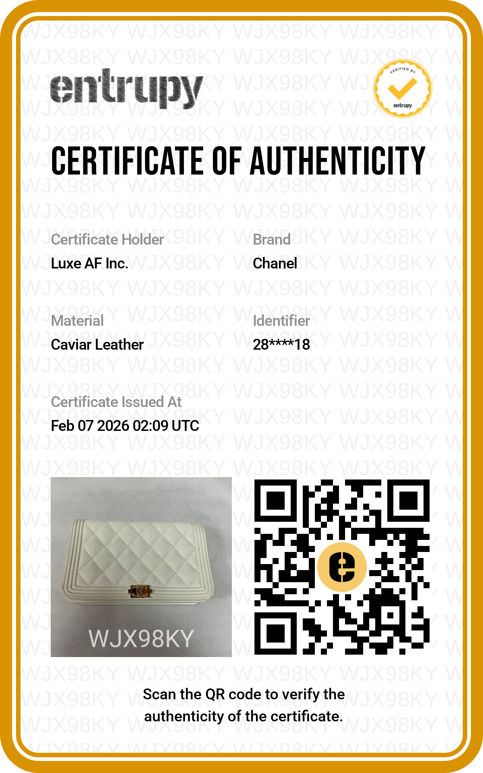Chanel LeBoy White Quilted Leather Wallet On Chain Bag With Gold Buckle(28***18) CC1342
