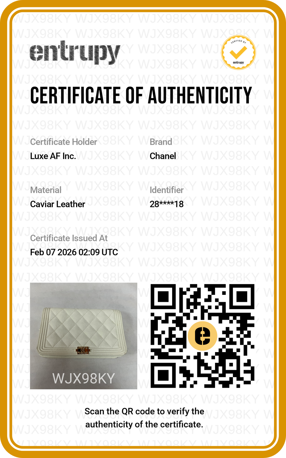 Chanel LeBoy White Quilted Leather Wallet On Chain Bag With Gold Buckle(28***18) CC1342
