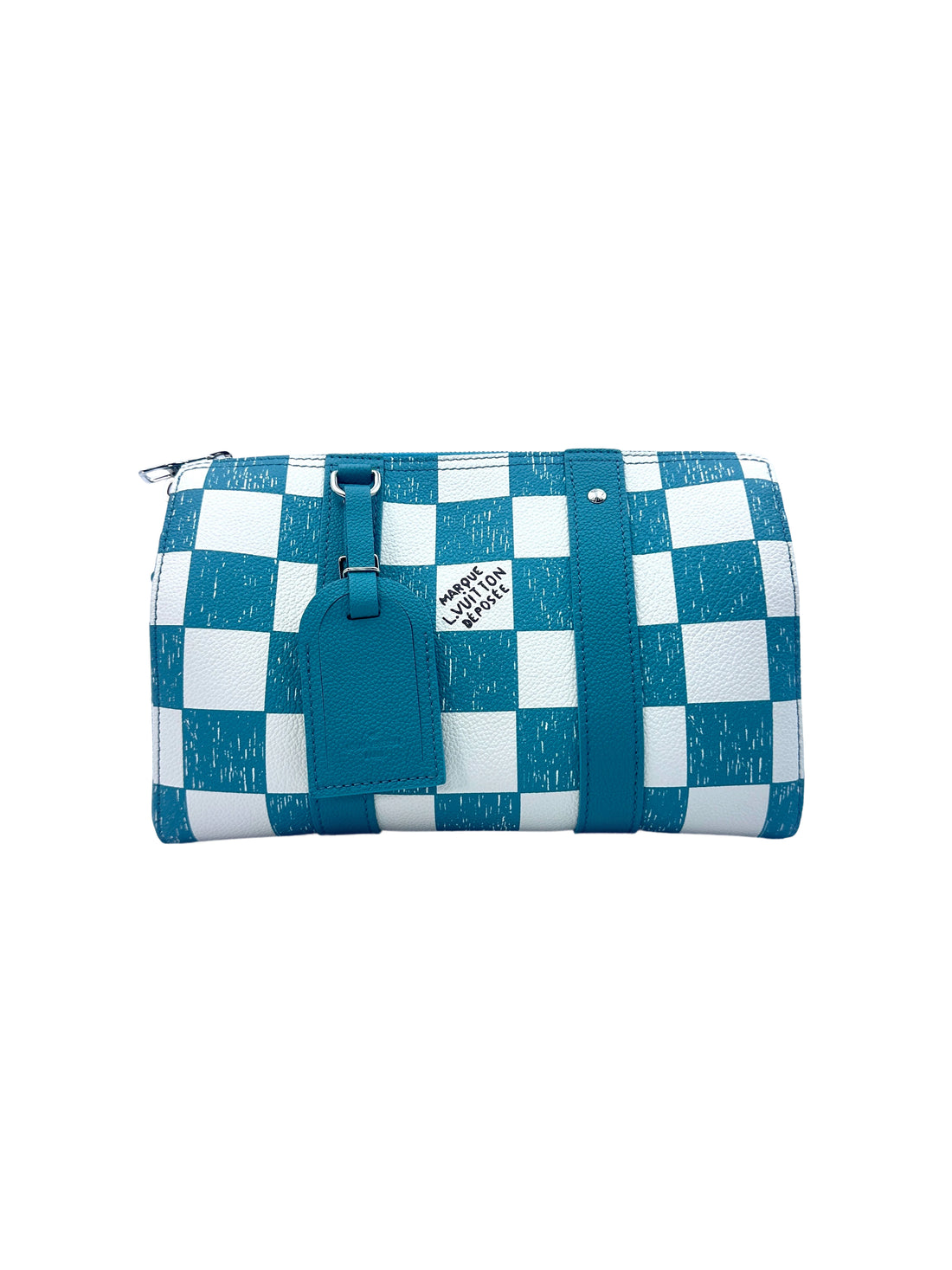 Louis Vuitton City Keepall Turquoise/White Damier Ebene Calfskin Shoulder Bag LV1845