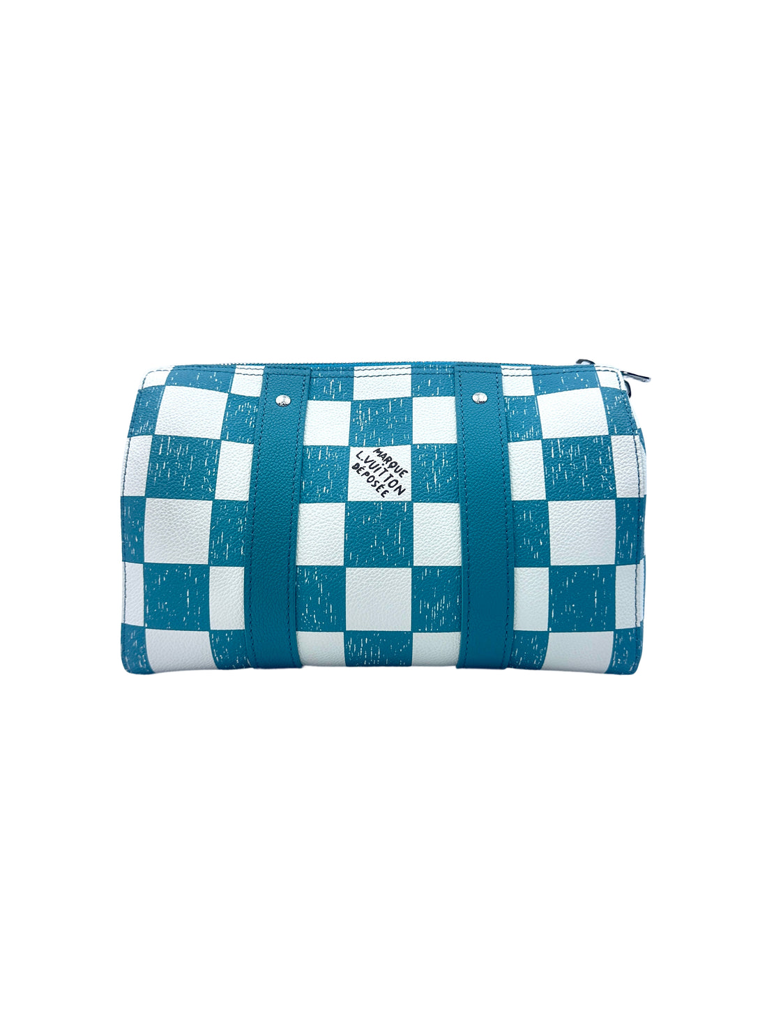 Louis Vuitton City Keepall Turquoise/White Damier Ebene Calfskin Shoulder Bag LV1845