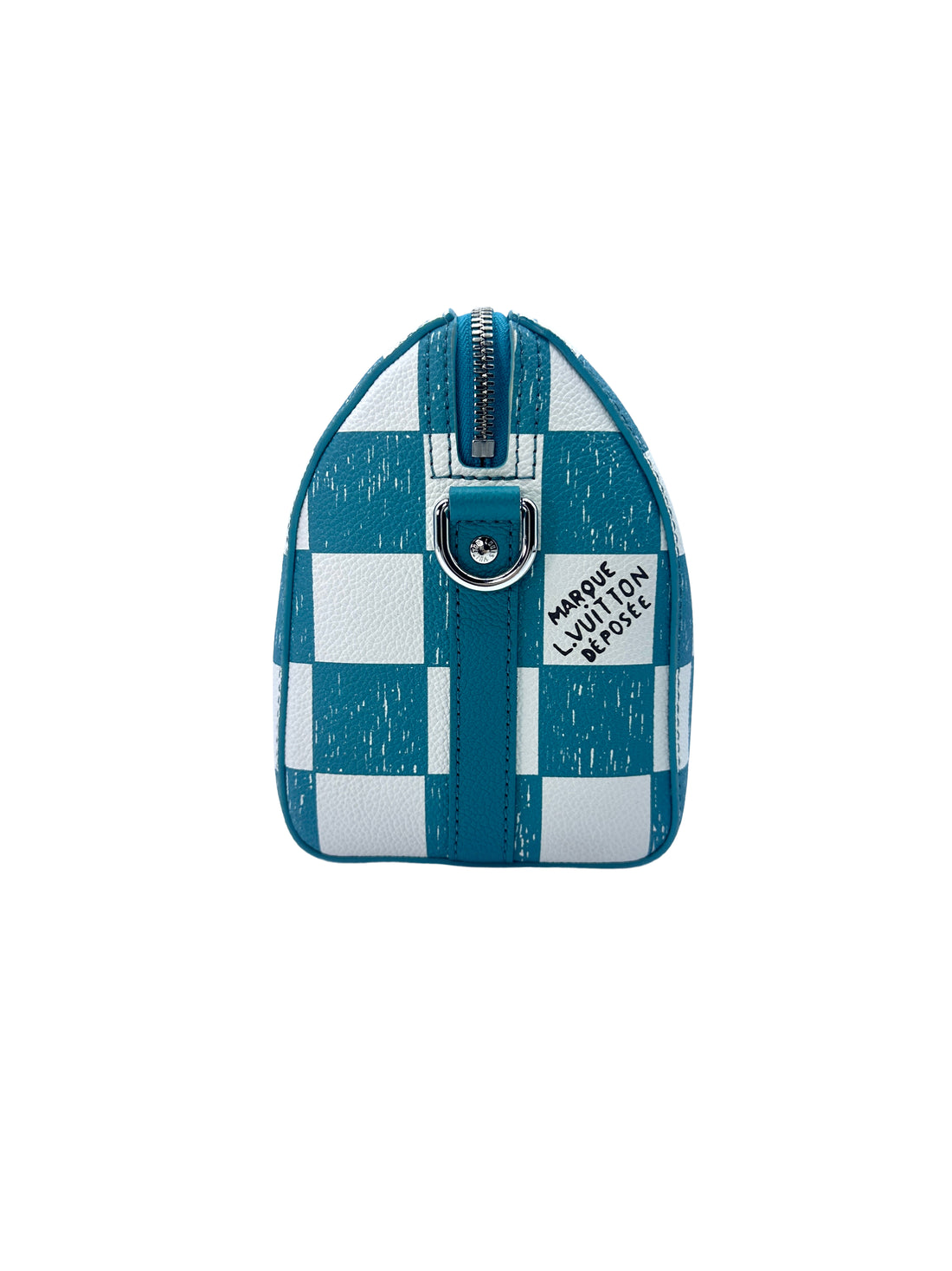 Louis Vuitton City Keepall Turquoise/White Damier Ebene Calfskin Shoulder Bag LV1845