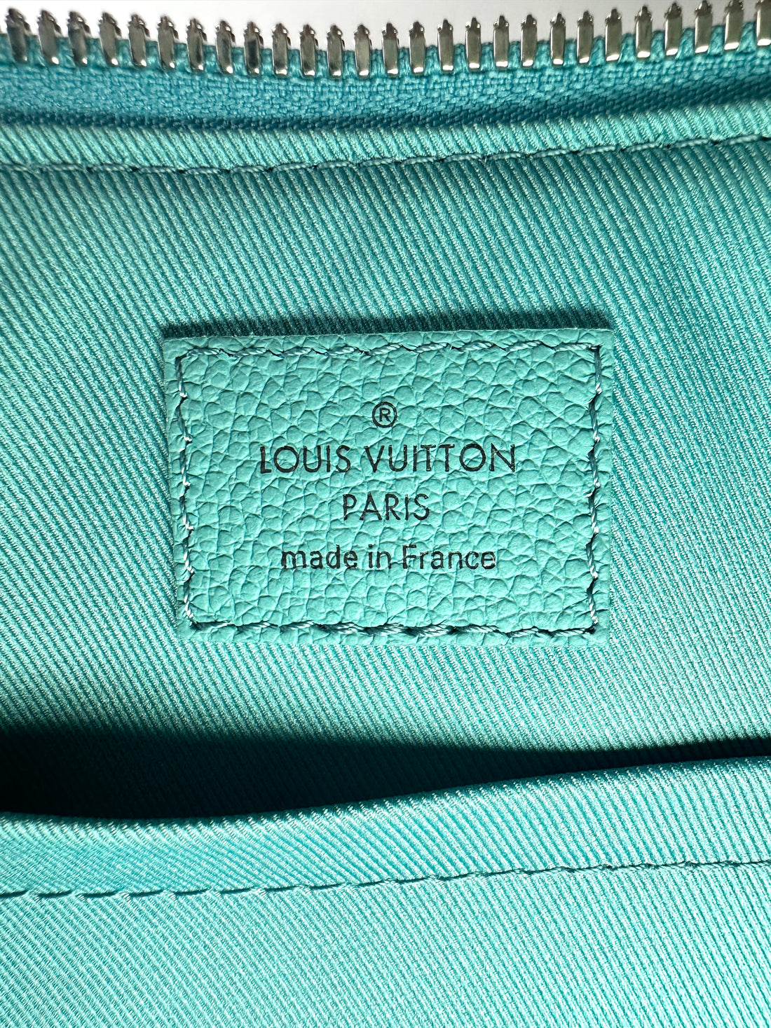 Louis Vuitton City Keepall Turquoise/White Damier Ebene Calfskin Shoulder Bag LV1845