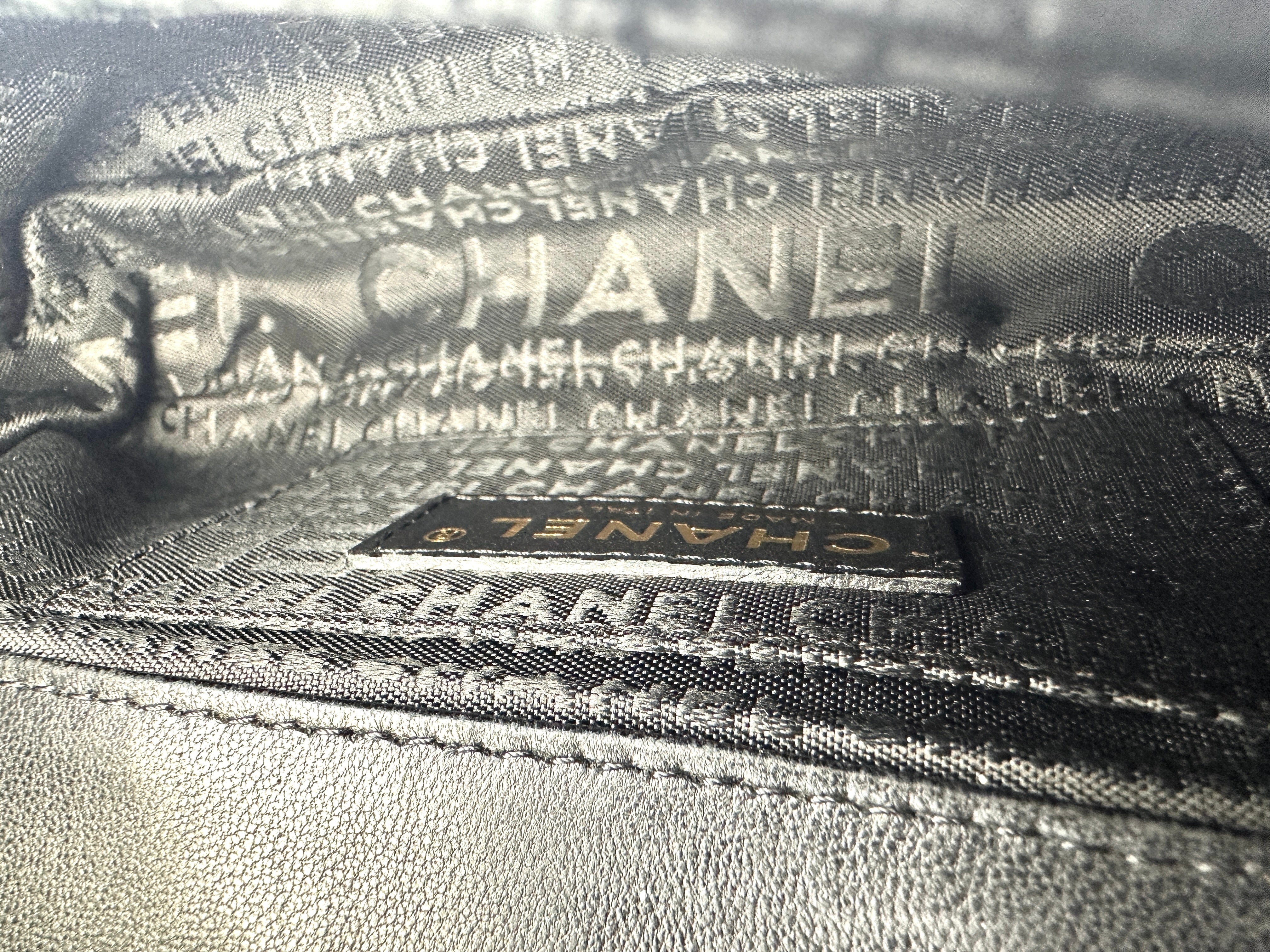 Chanel Chocolate Bar Mini Black Leather Chain Flap Bag(13***89) CC1361