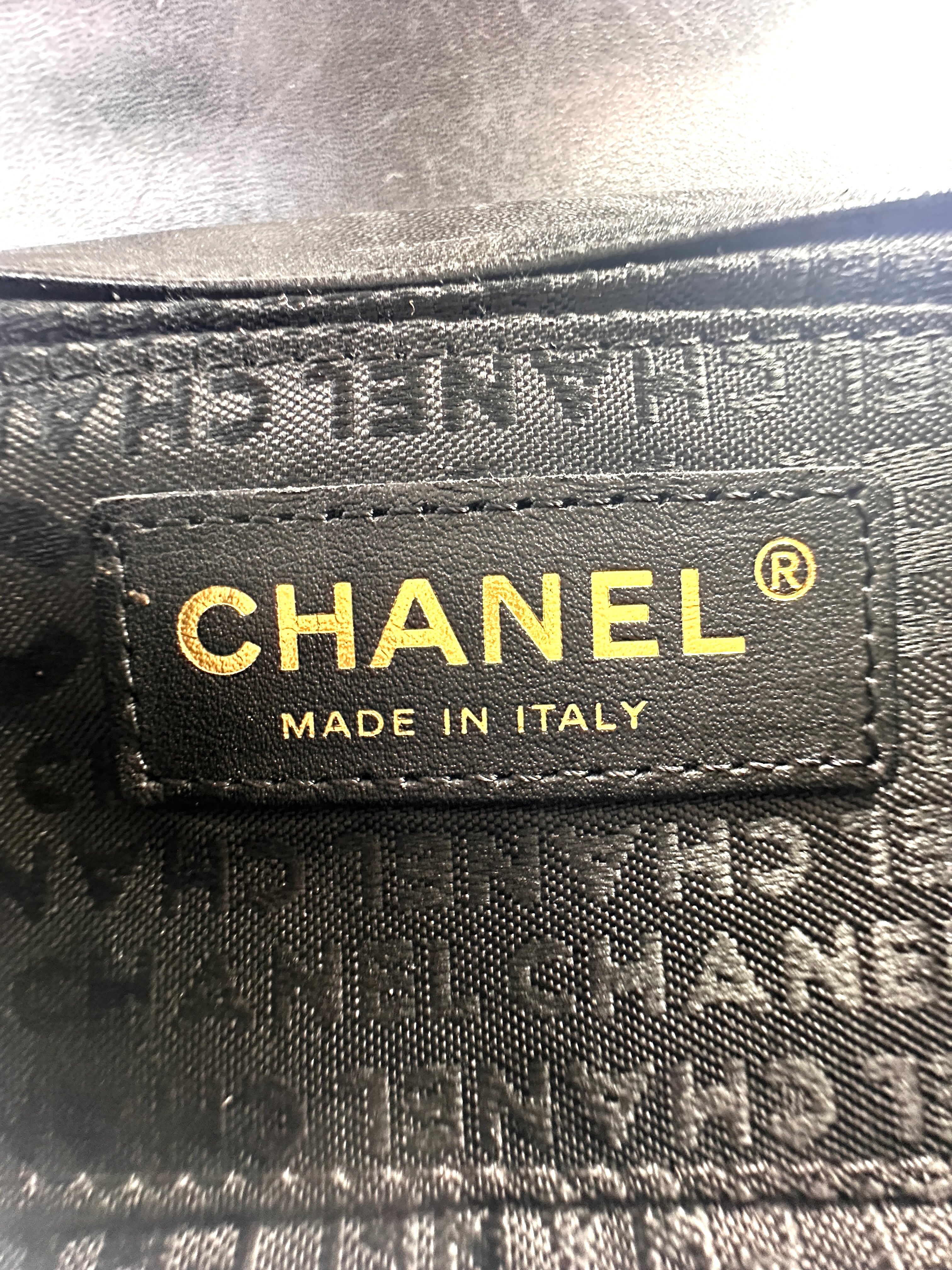 Chanel Chocolate Bar Mini Black Leather Chain Flap Bag(13***89) CC1361