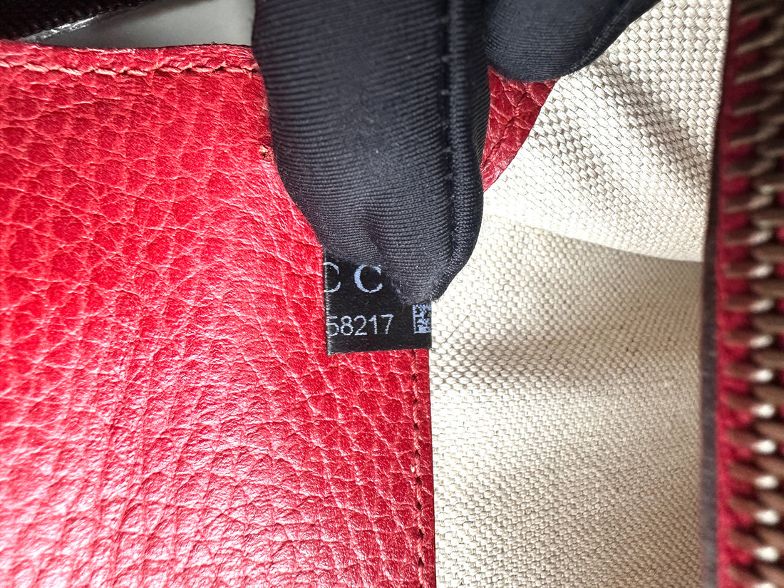 Gucci Dionysus Red Leather Medium Size Crossbody Shoulder Bag With Crystal Buckle GG621