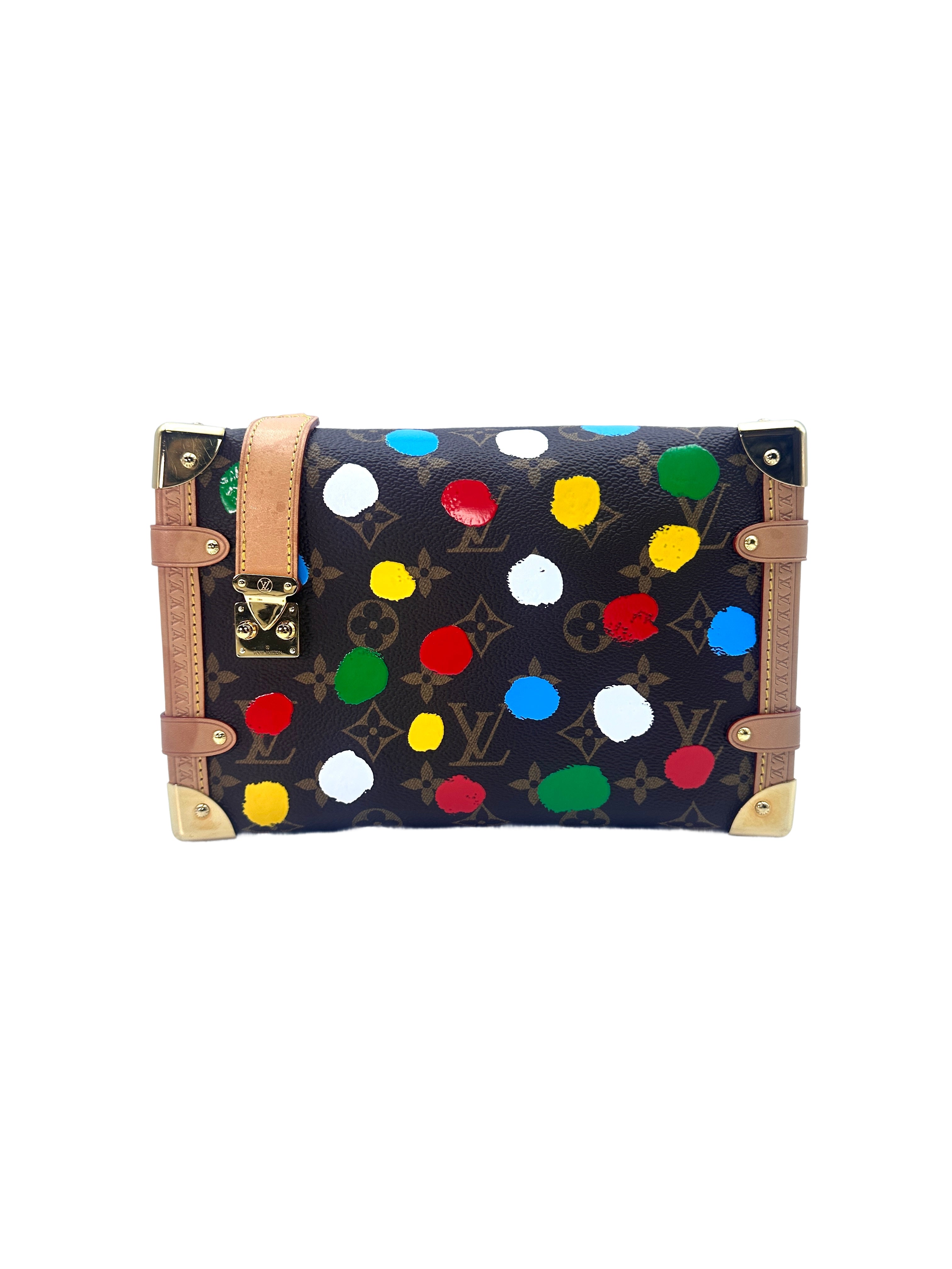Louis Vuitton x Yayoi Kusama Multicolor Monogram Painted Dots Side Trunk Shoulder Bag LV1843
