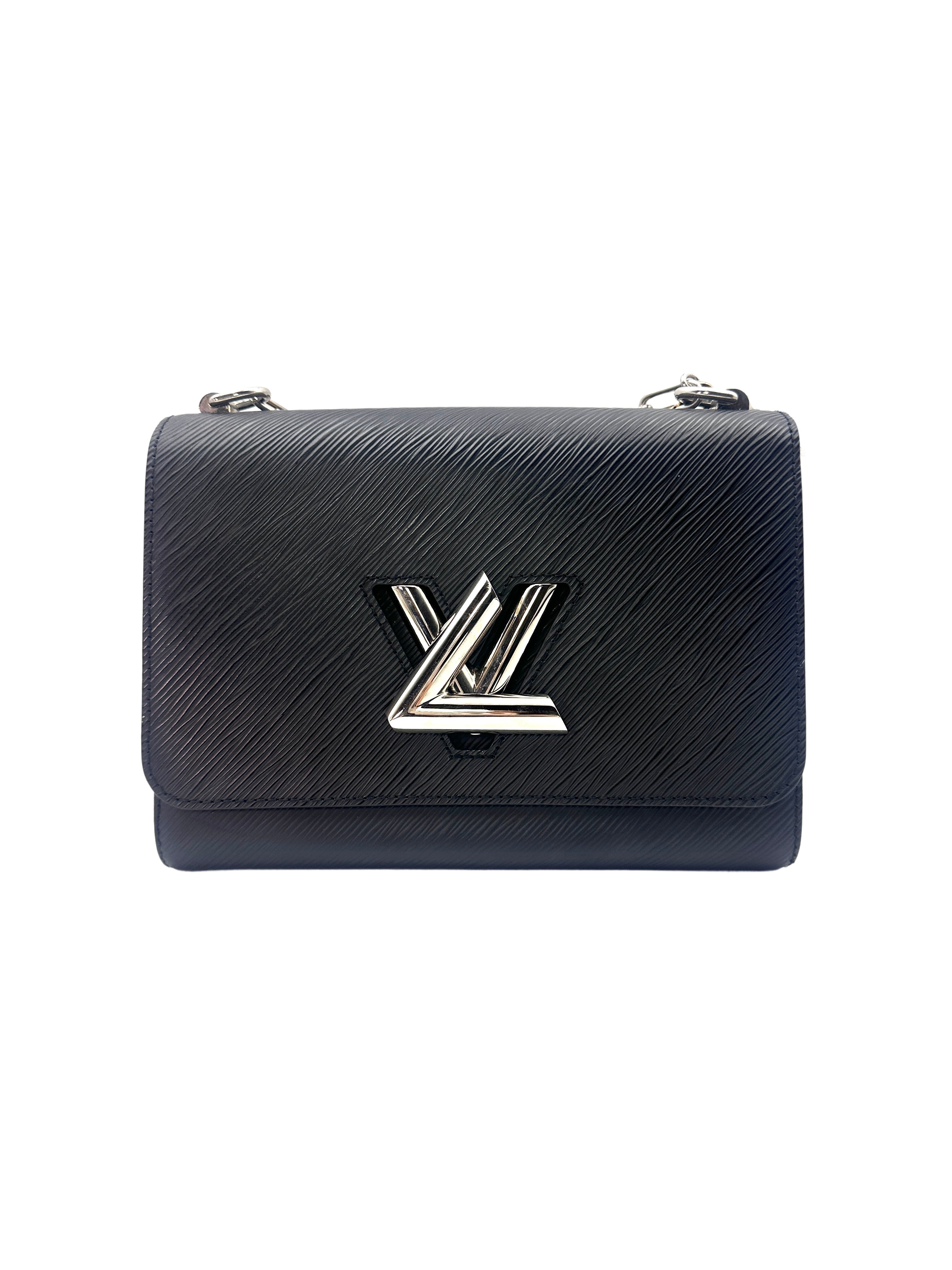 Louis Vuitton Twist MM Love Lock Charms Black Epi Leather Chain Bag LV1850