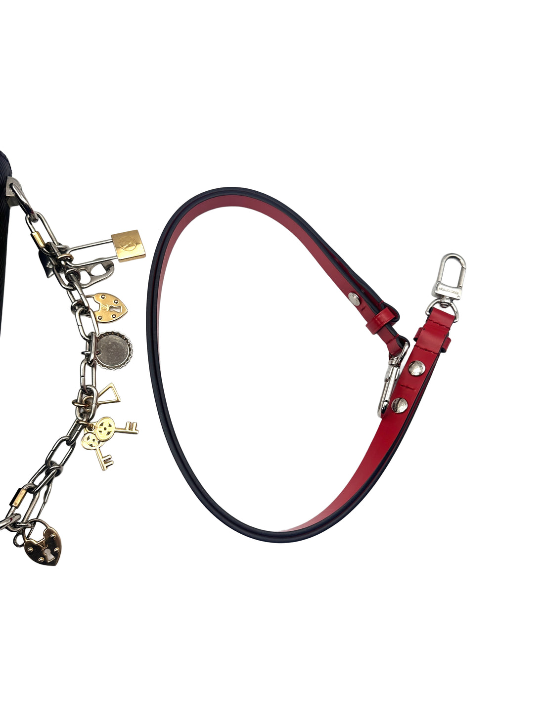 Louis Vuitton Twist MM Love Lock Charms Black Epi Leather Chain Bag LV1850