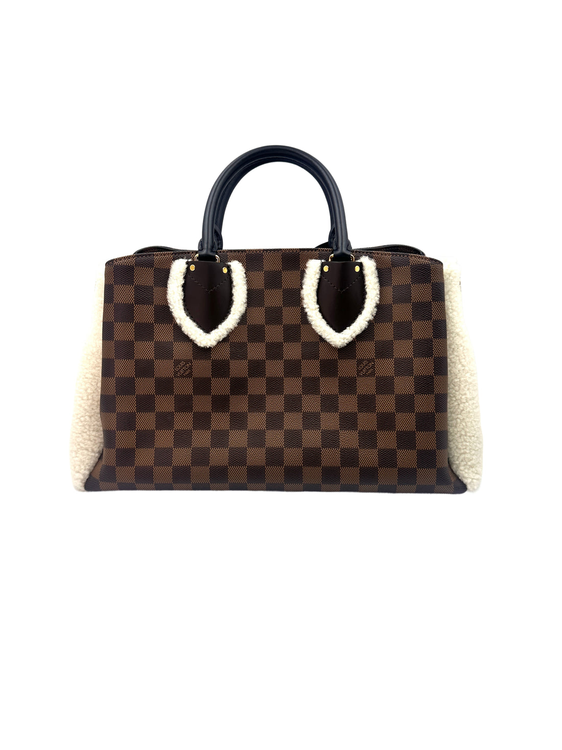 Louis Vuitton Normandy Shearling Brown Damier Ebene Handle Bag LV1854