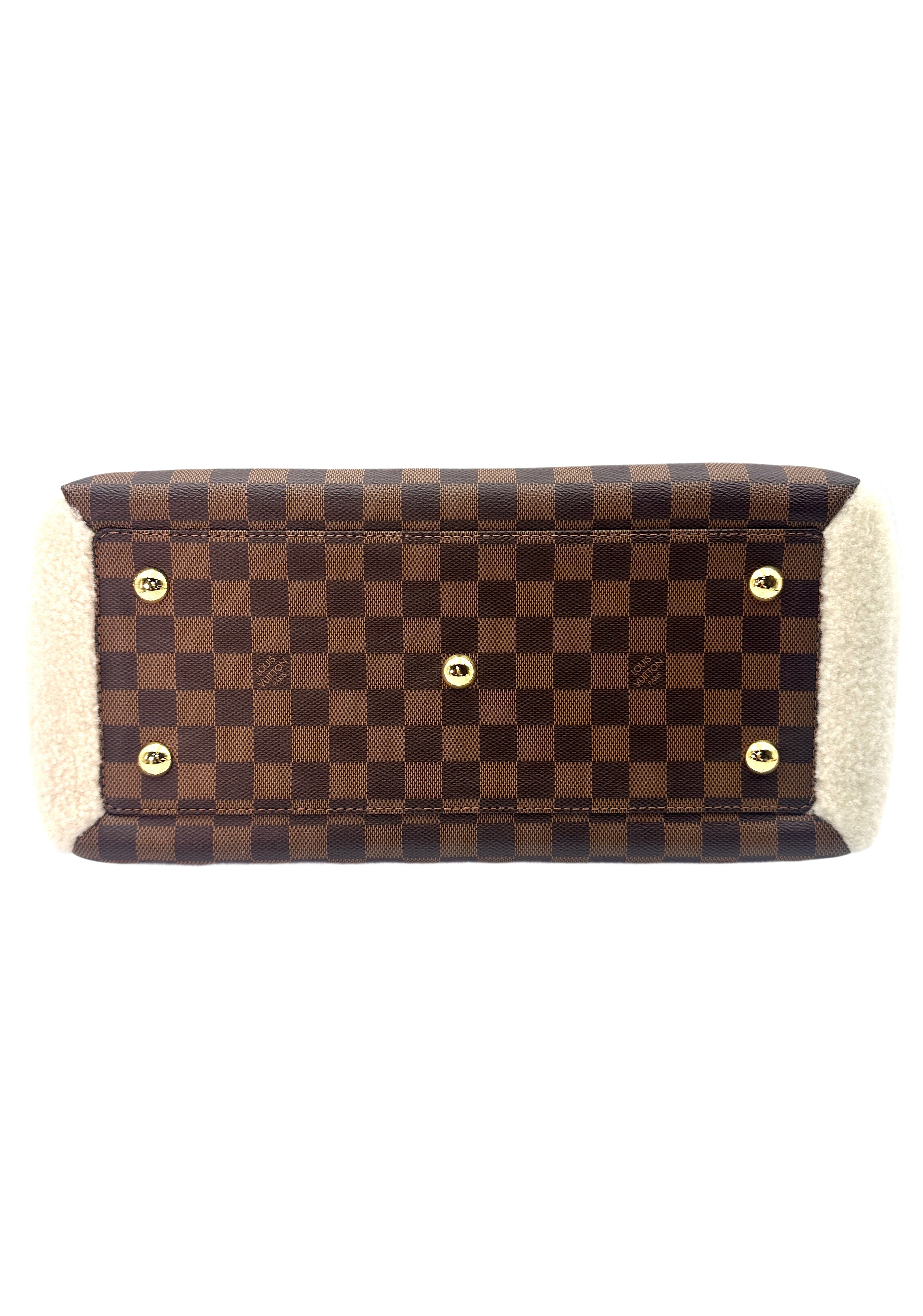 Louis Vuitton Normandy Shearling Brown Damier Ebene Handle Bag LV1854